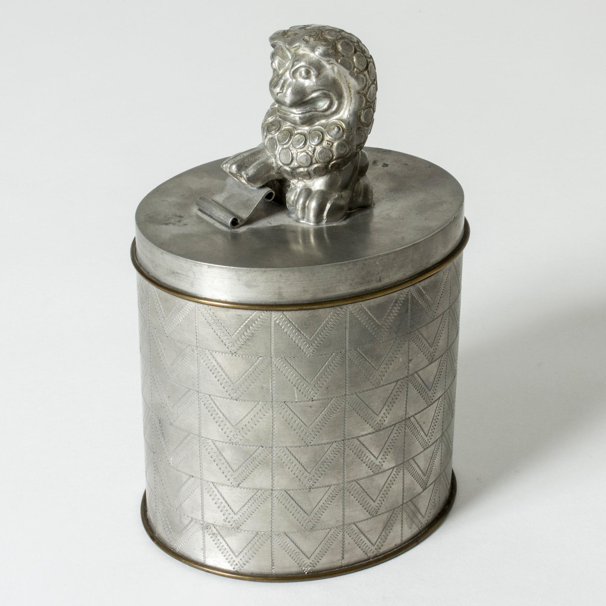 Mid-20th Century Pewter Jar by Anna Petrus, Svenskt Tenn, Sweden, 1931 For Sale