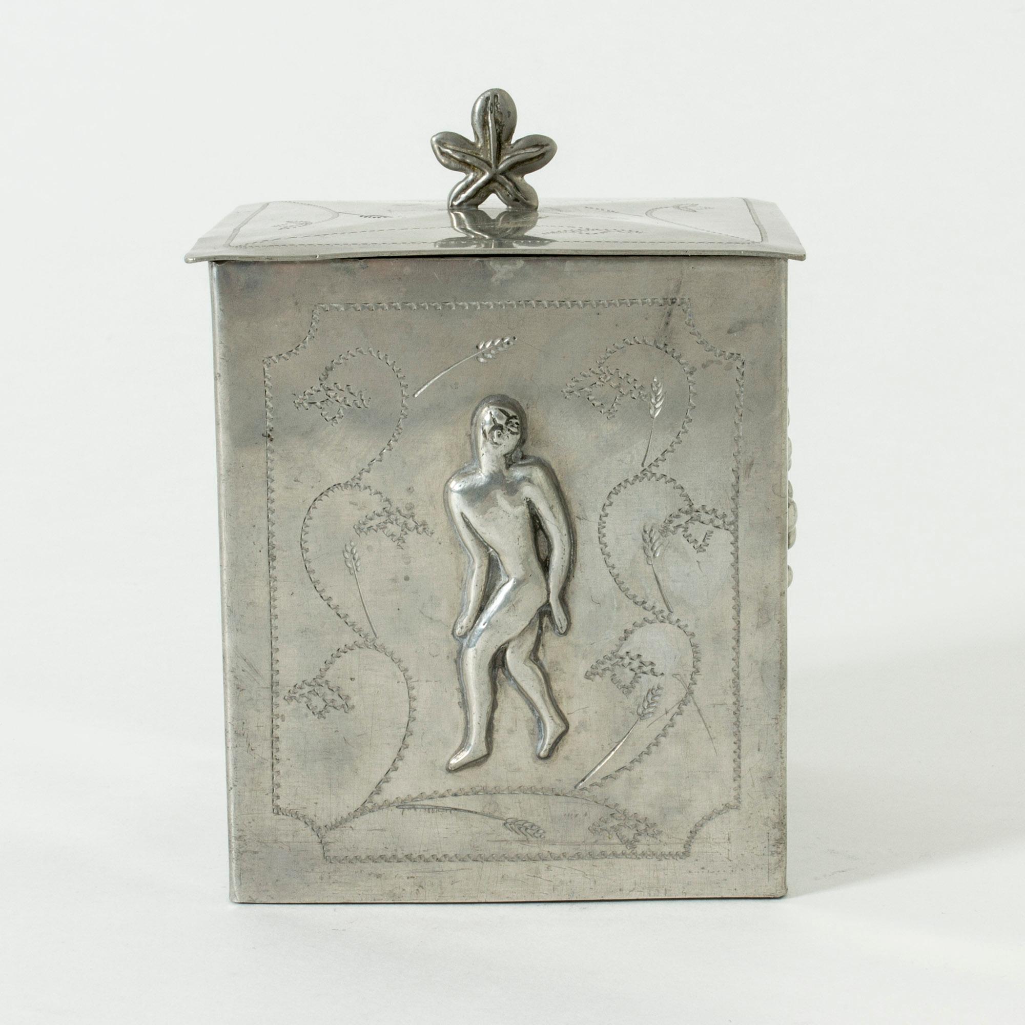 Scandinavian Modern Pewter Jar by Harald Linder, Sweden, 1927 For Sale