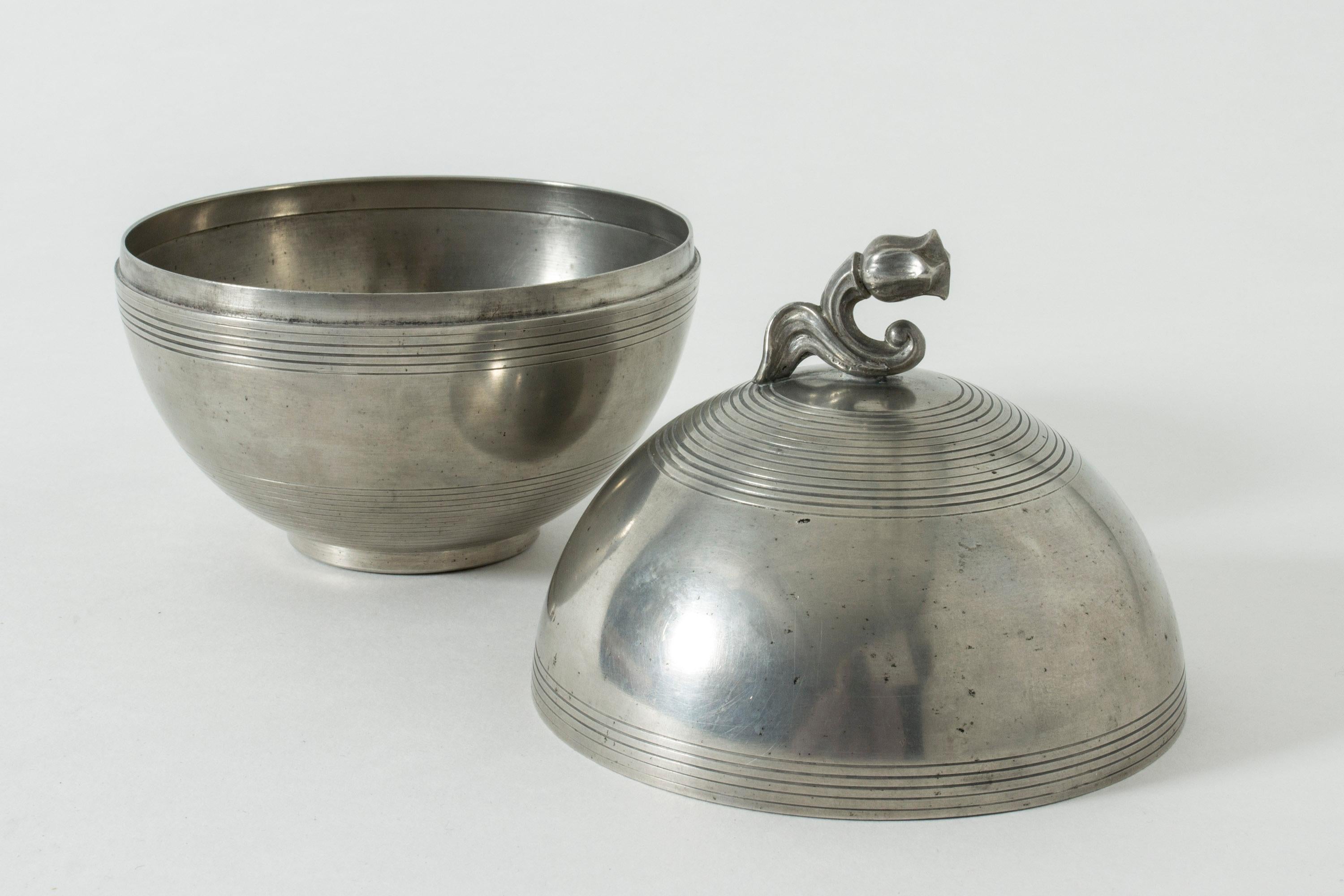 Swedish Pewter Jar by Sylvia Stave For Sale