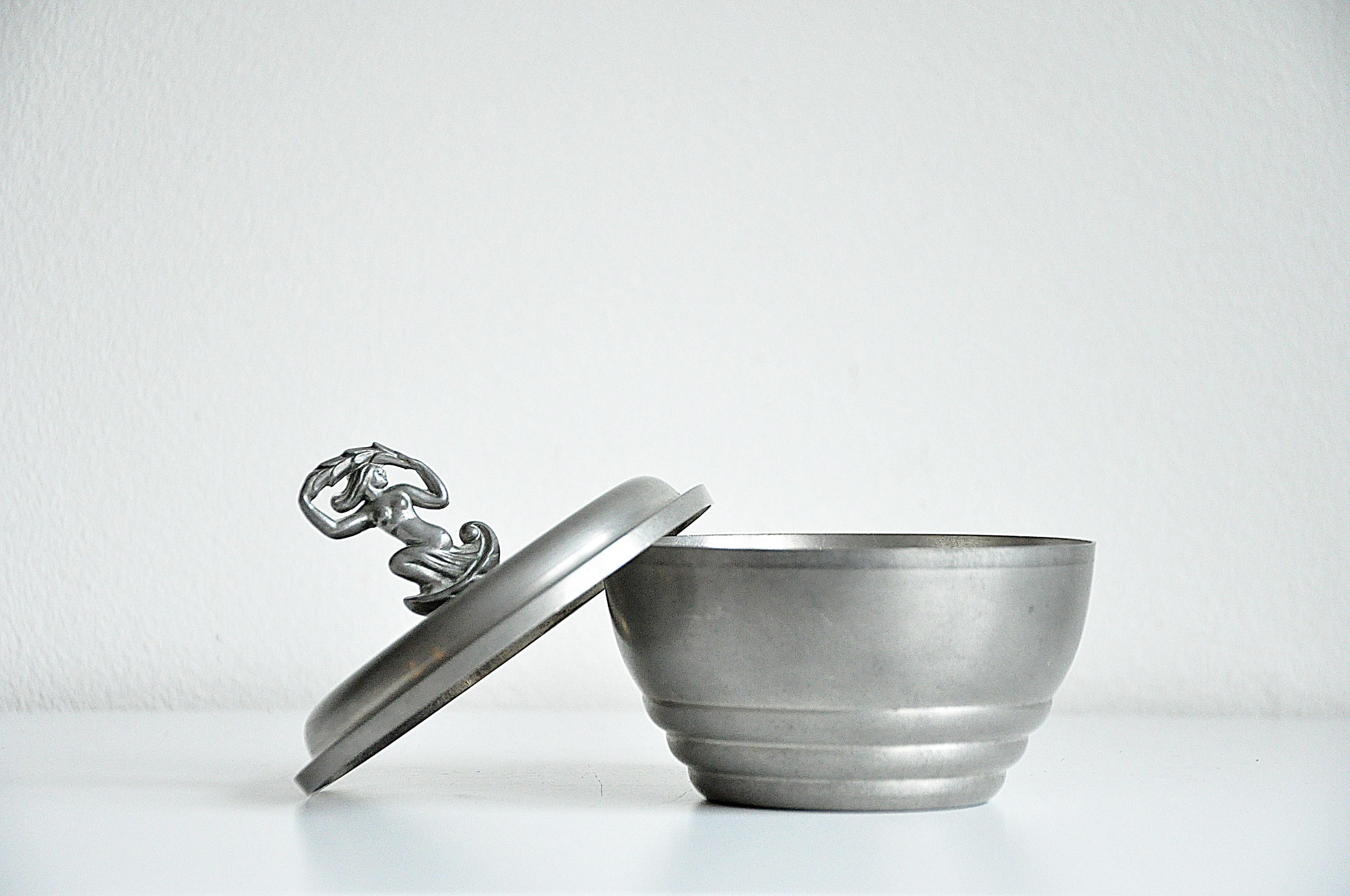 Swedish Modern Pewter Jar from C. G. Hallberg 1932 For Sale 1