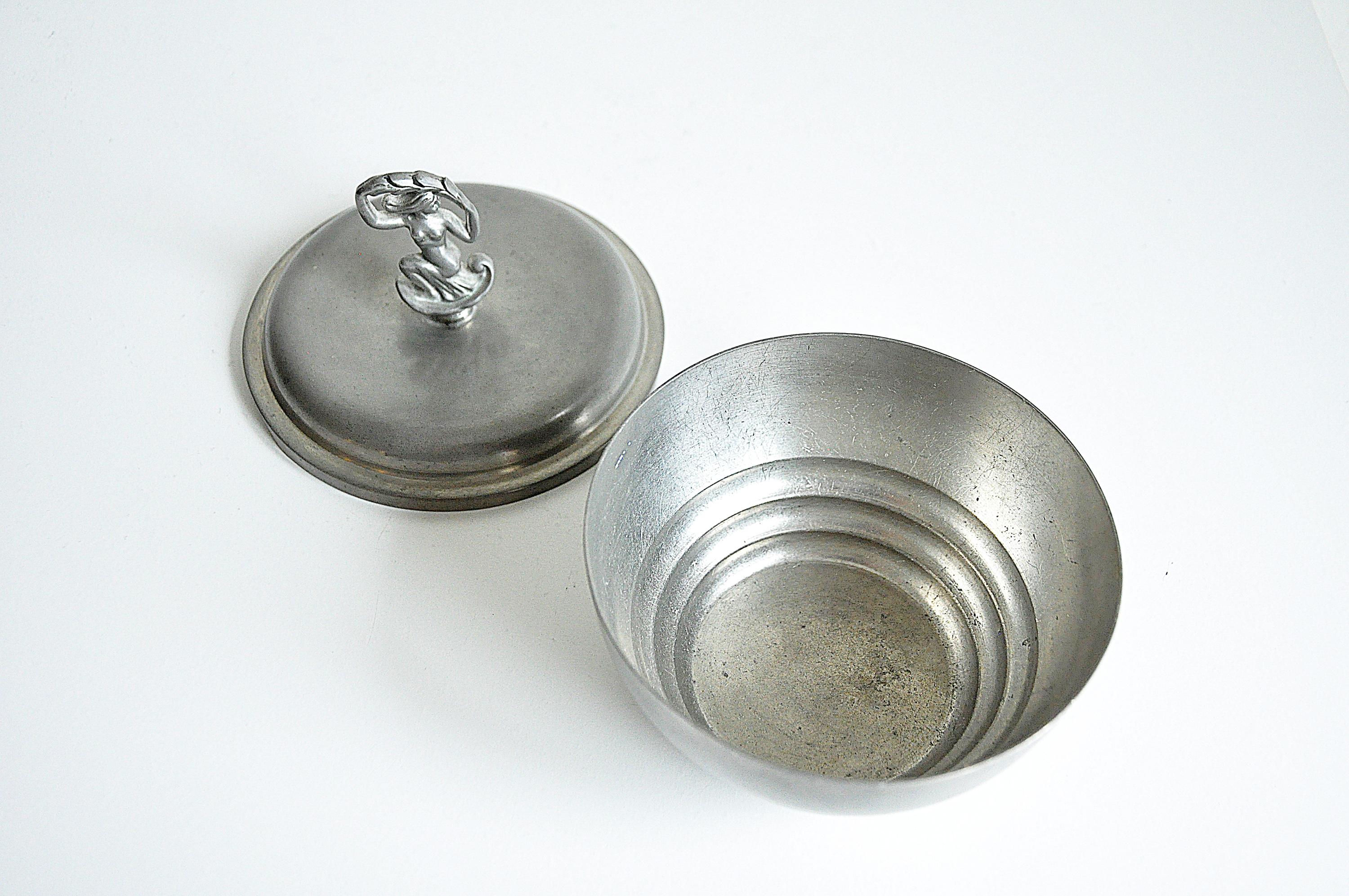 Swedish Modern Pewter Jar from C. G. Hallberg 1932 For Sale 2