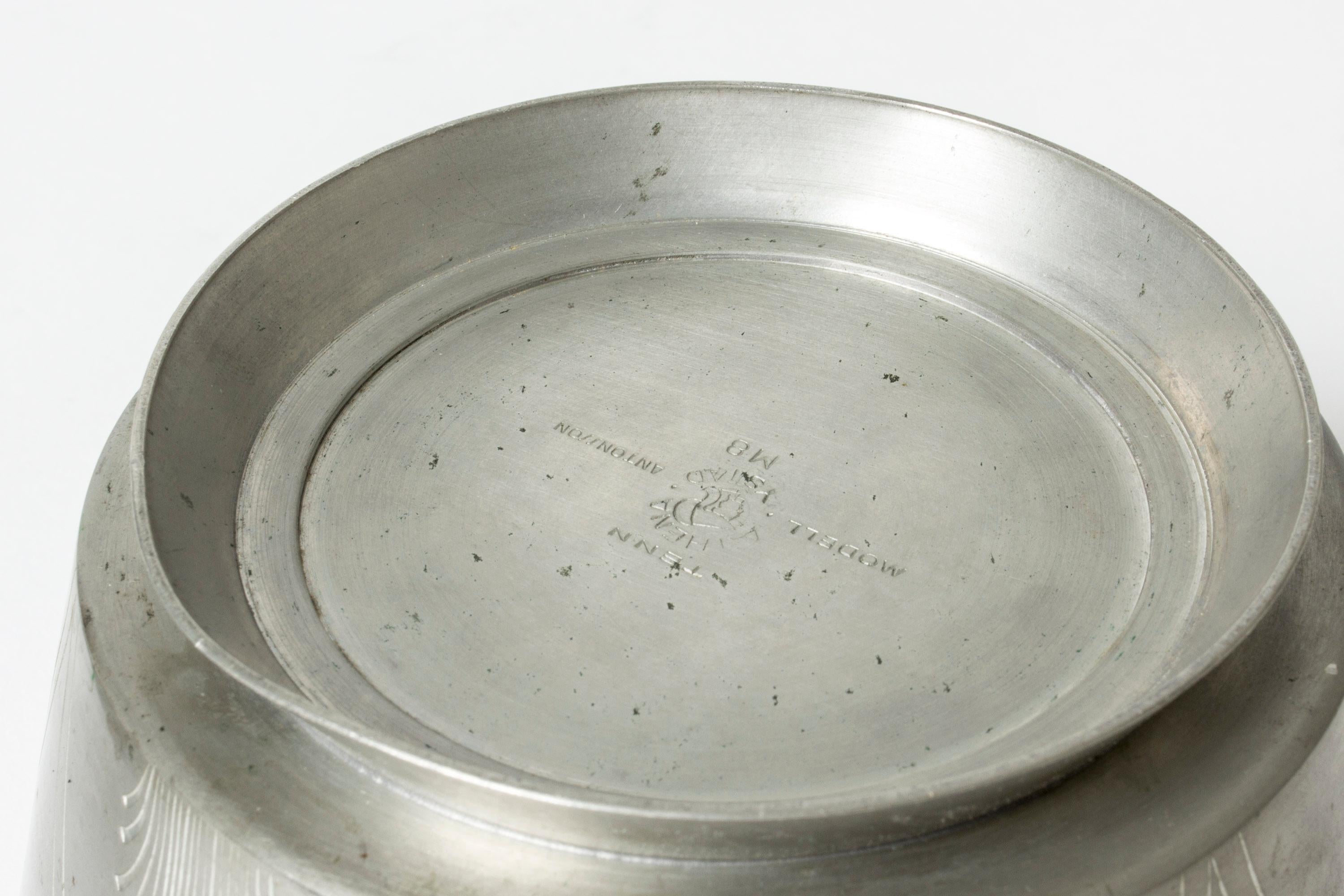 Mid-20th Century Pewter Jar from Oscar Antonsson, Sweden, 1938 For Sale