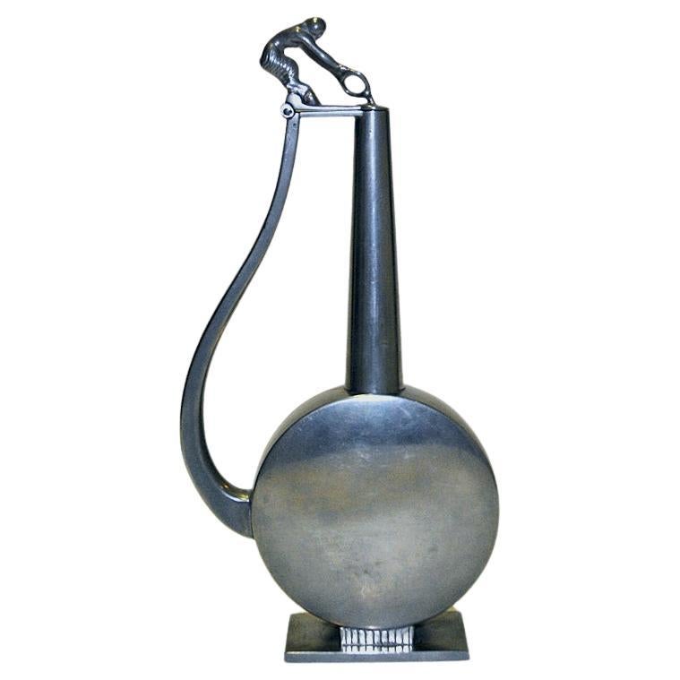 Pewter jug with a faun lid top by GAB Tenn, Sweden 1933 For Sale