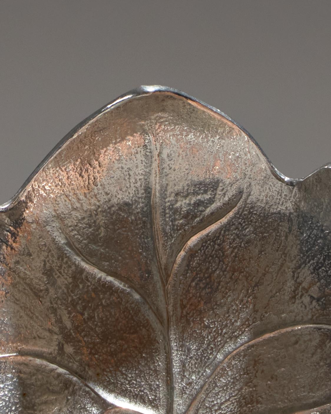 20th Century Pewter Leaf Catchall, 1960s For Sale
