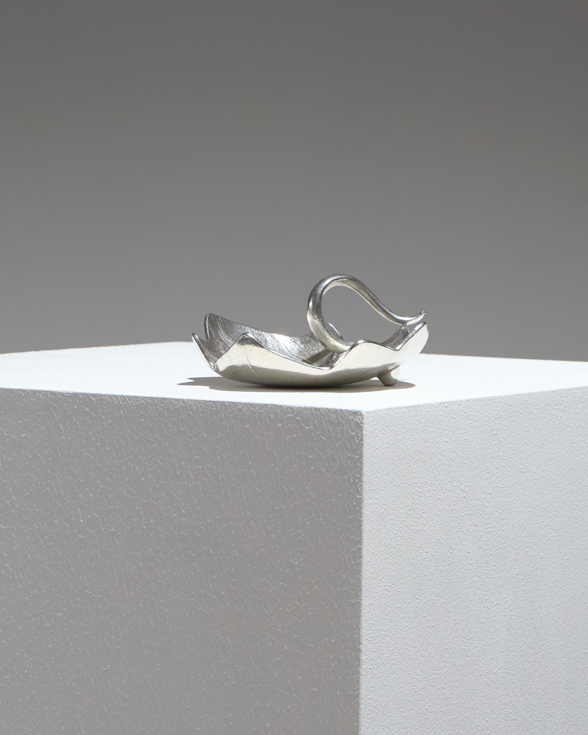 Pewter Leaf Catchall, 1960s For Sale 1