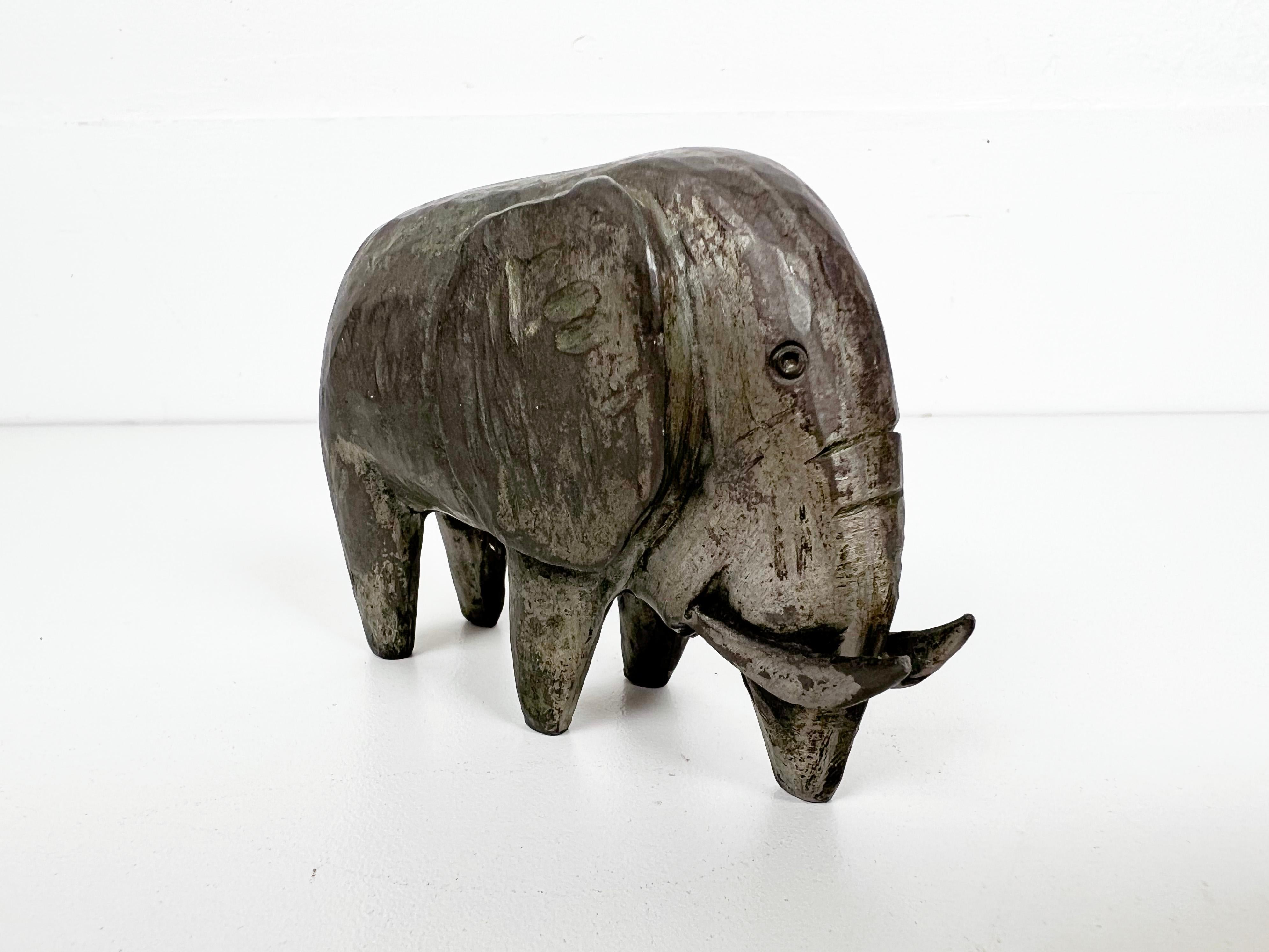 American Pewter Mammoth Figurine by Stieff / Smithsonian For Sale