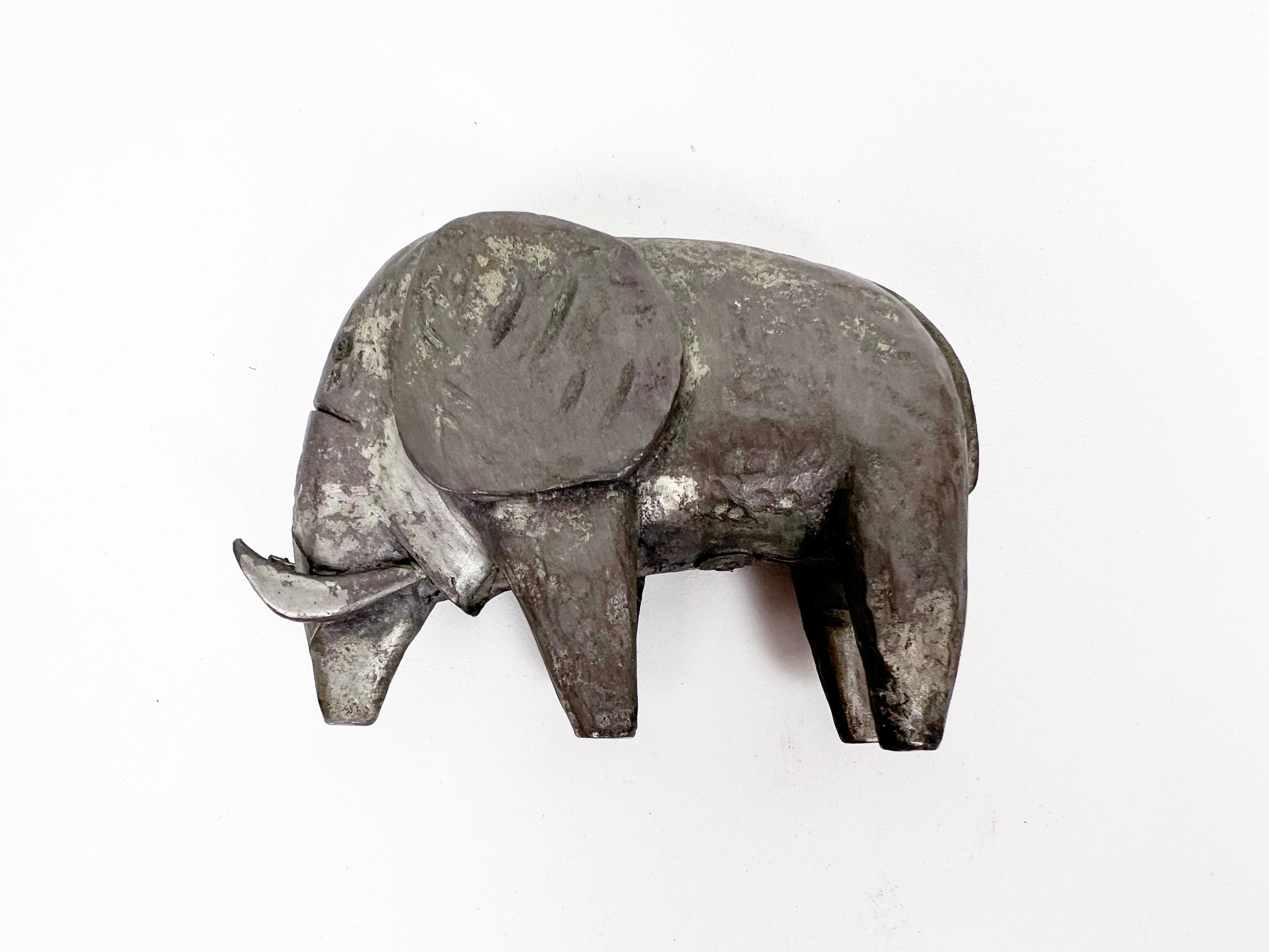20th Century Pewter Mammoth Figurine by Stieff / Smithsonian For Sale