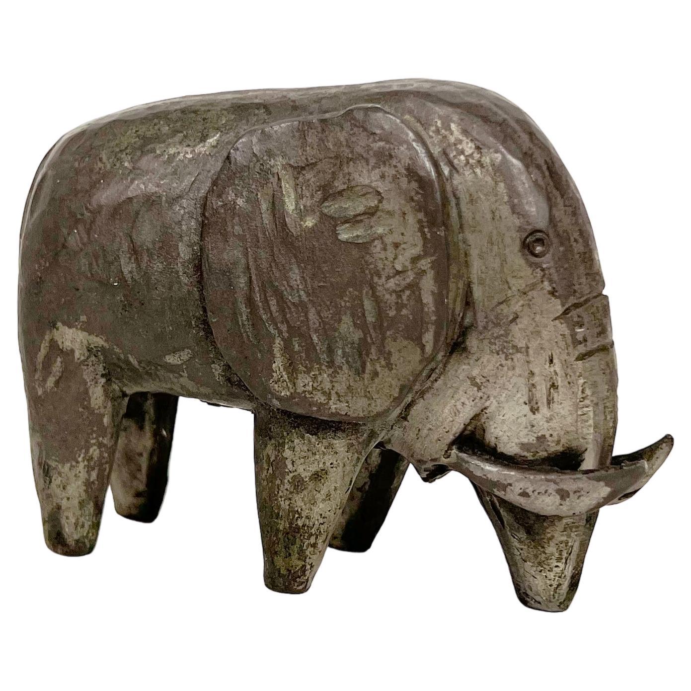 Pewter Mammoth Figurine by Stieff / Smithsonian For Sale