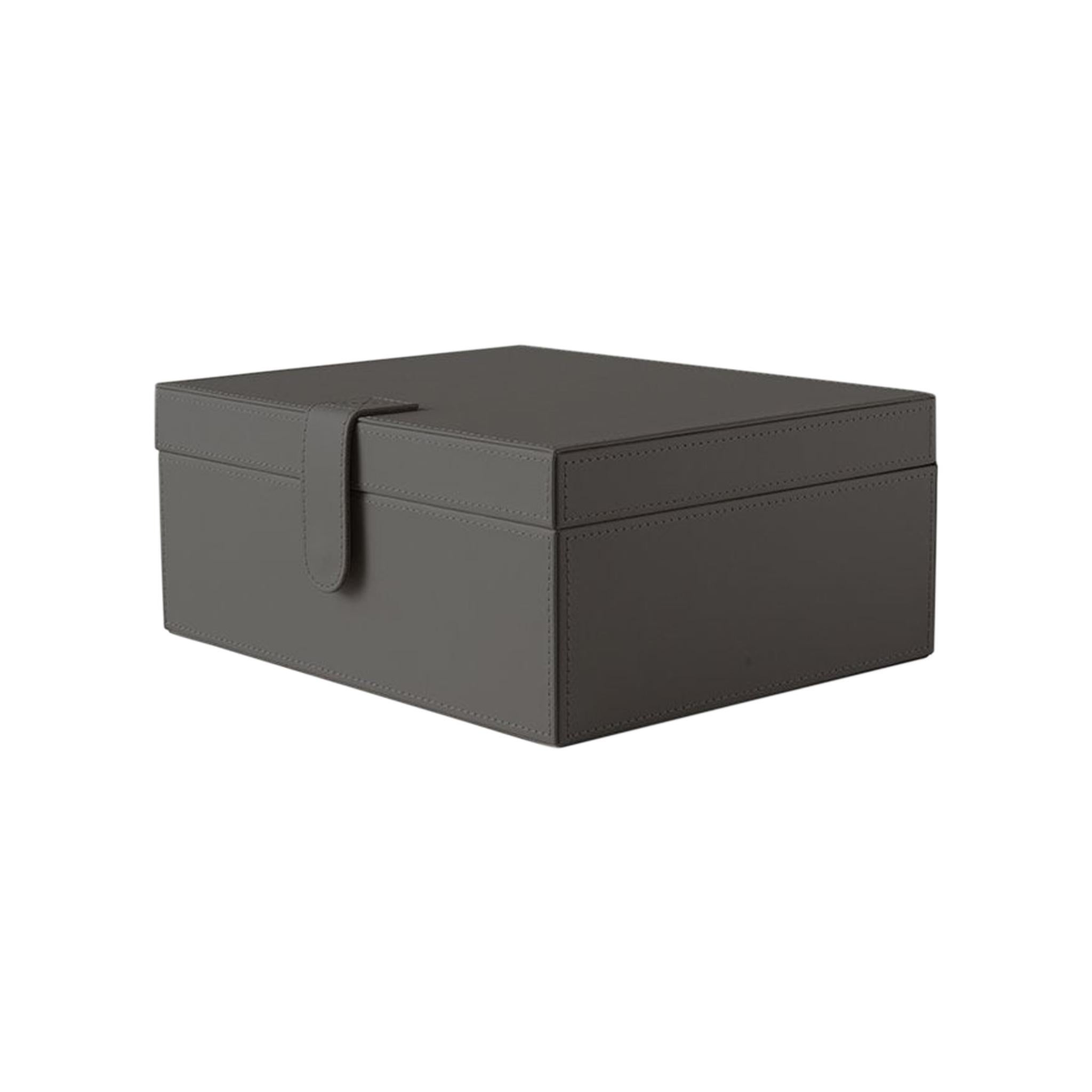 Ben Soleimani Pewter Marin Leather Boxes - Large For Sale
