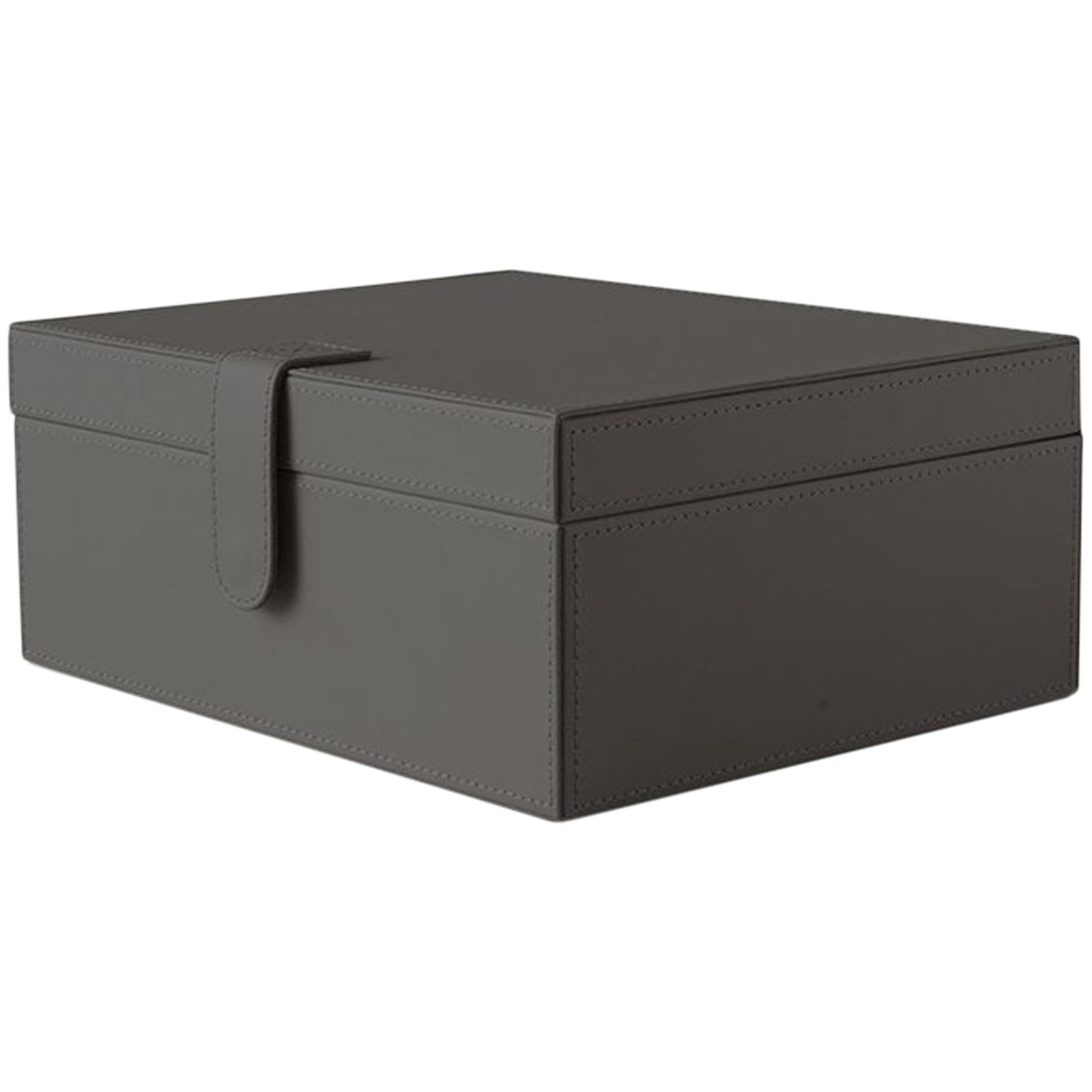 Ben Soleimani Pewter Marin Leather Boxes - Small For Sale