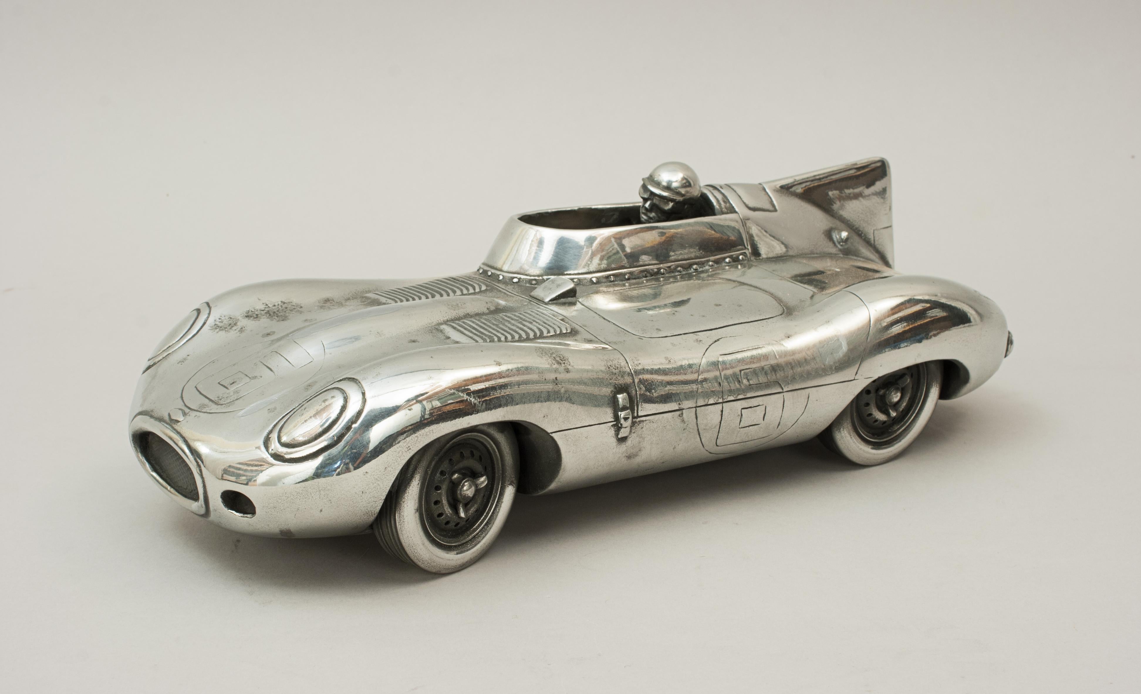 Pewter Model of Mike Hawthorn / Ivor Bueb 1955 Le Mans-Winning Jaguar D-Type 7