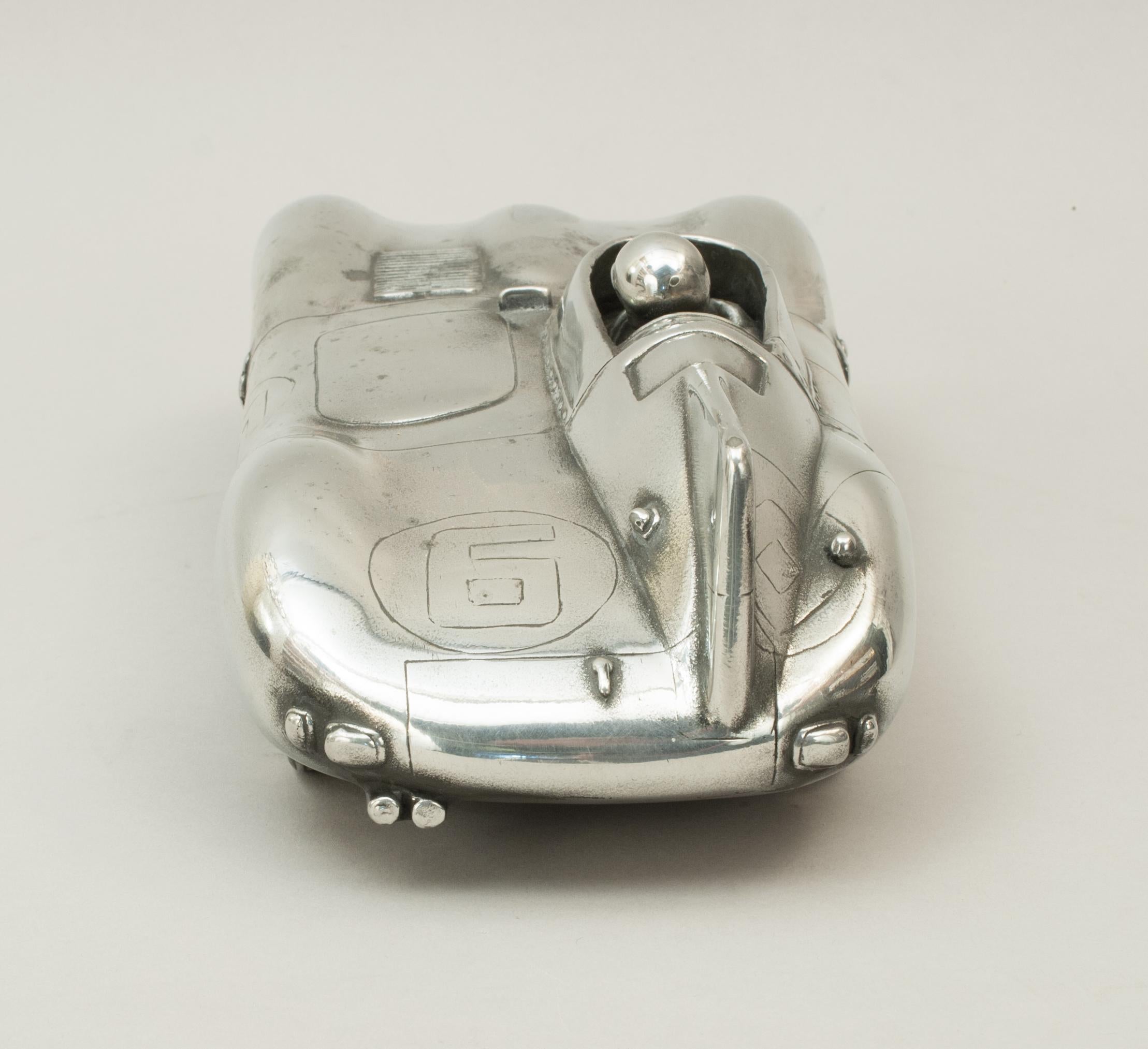 Pewter Model of Mike Hawthorn / Ivor Bueb 1955 Le Mans-Winning Jaguar D-Type In Good Condition In Oxfordshire, GB