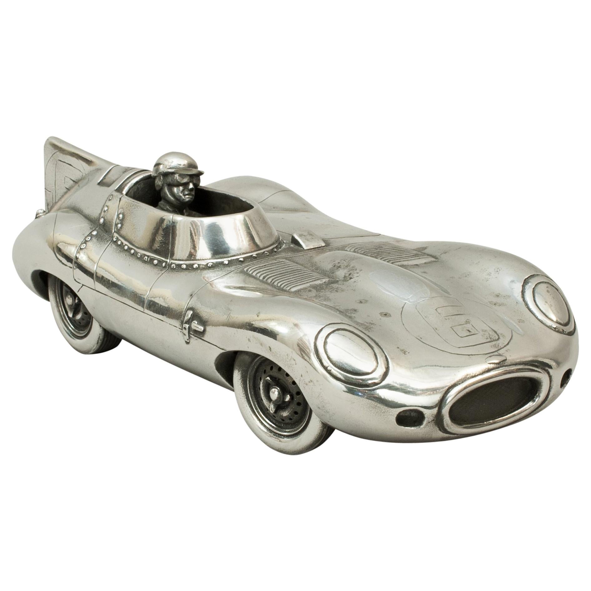 Pewter Model of Mike Hawthorn / Ivor Bueb 1955 Le Mans-Winning Jaguar D-Type