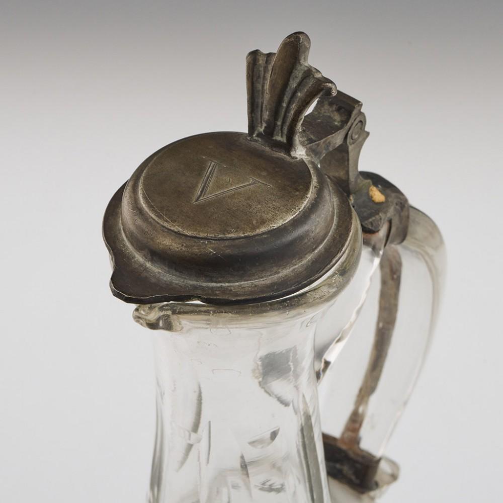 Glass Claret Jug with Pewter Mount, circa 1790 For Sale 2