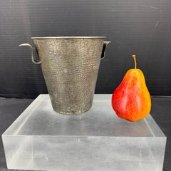 Pewter Patinated Brass Faux Crocodile Planter Pot Wine Cooler