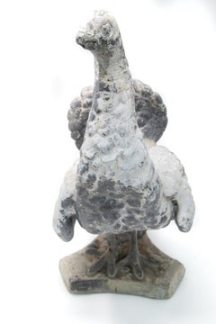 Pewter Peacock Garden Statue