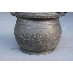 Pewter Pot from India with Late 19th Century Foliage