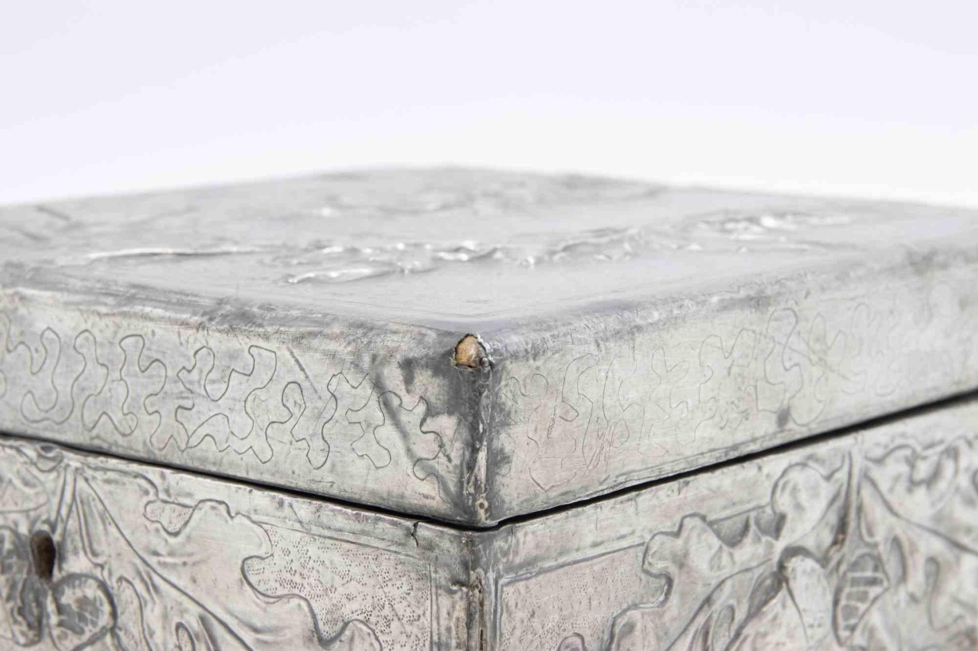 Italian Pewter Rectangular Box, Italy, Early 20th Century For Sale