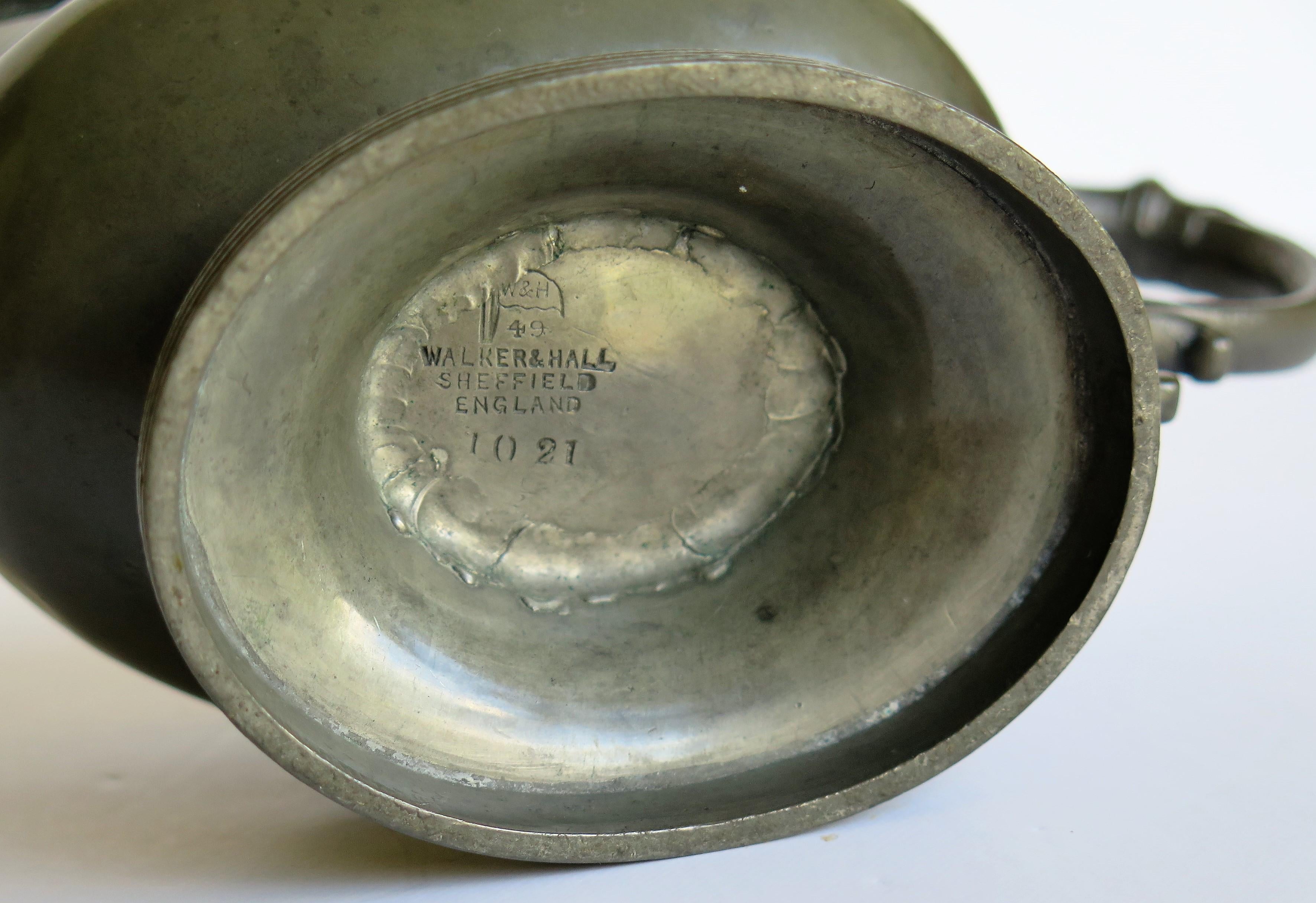 Pewter Sauce Boat by Walker & Hall of Sheffield Fully Stamped, Late 19th Century For Sale 9