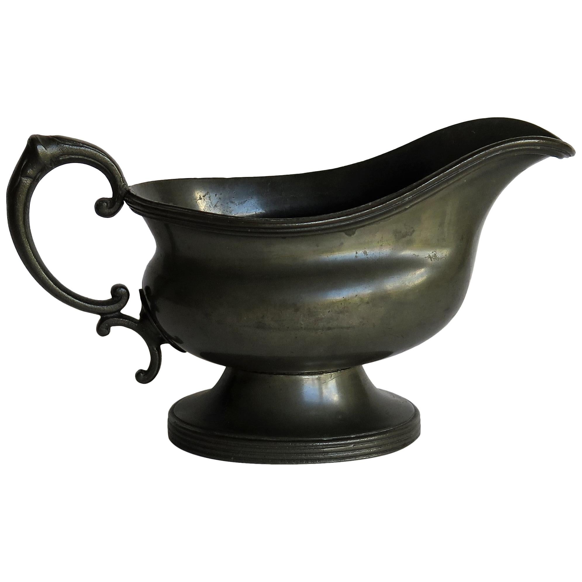 Pewter Sauce Boat by Walker & Hall of Sheffield Fully Stamped, Late 19th Century For Sale