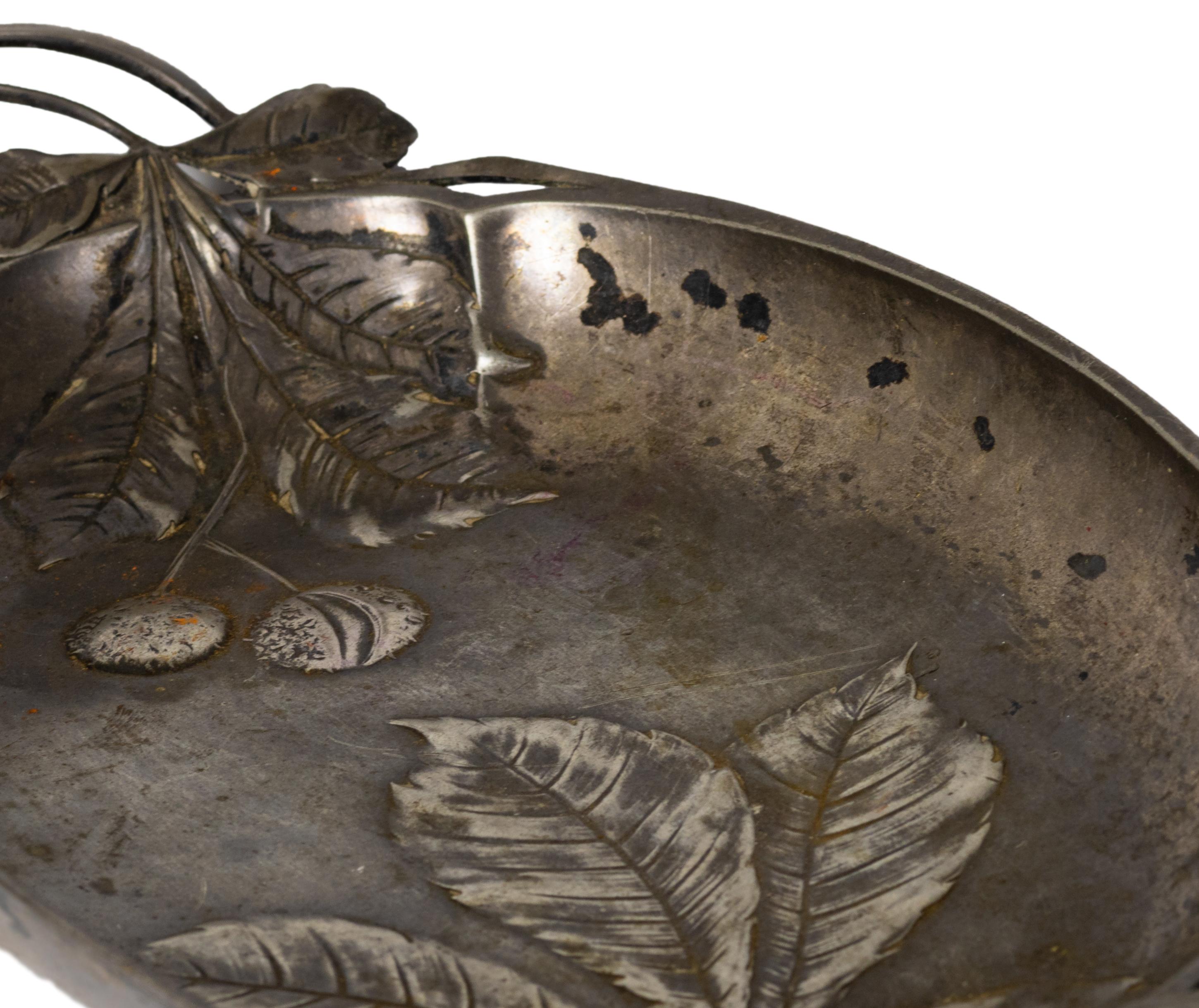Bandeja de cartas plateada de peltre B&G Imperial Zinn Bitter Gobbers, Art Nouveau en venta 3