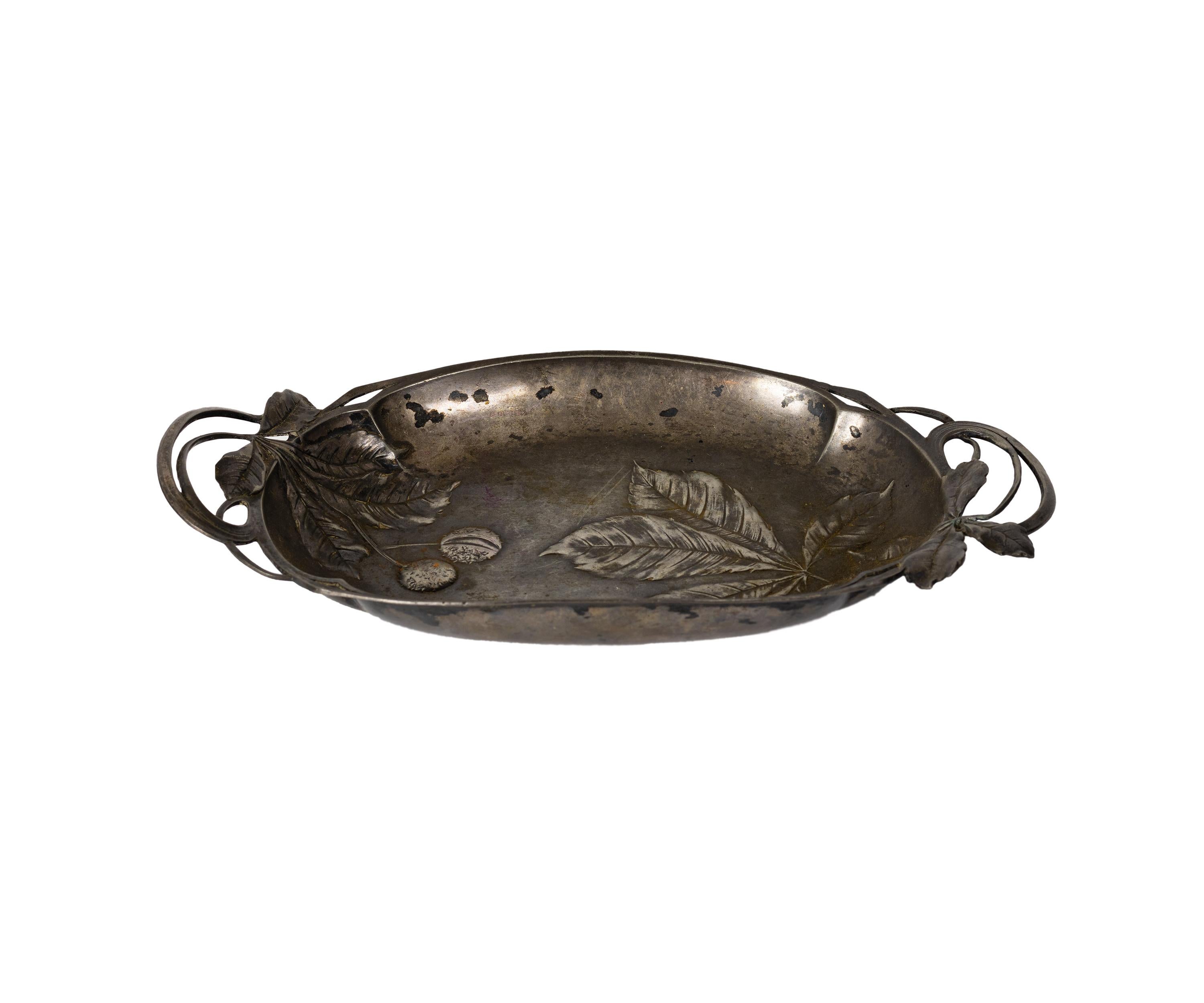 Bandeja de cartas plateada de peltre B&G Imperial Zinn Bitter Gobbers, Art Nouveau siglo XX en venta