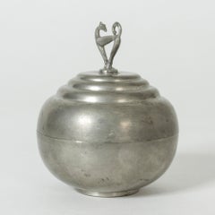 Pewter Swedish Modern Jar by Sylvia Stave for C. G. Hallberg, 1933