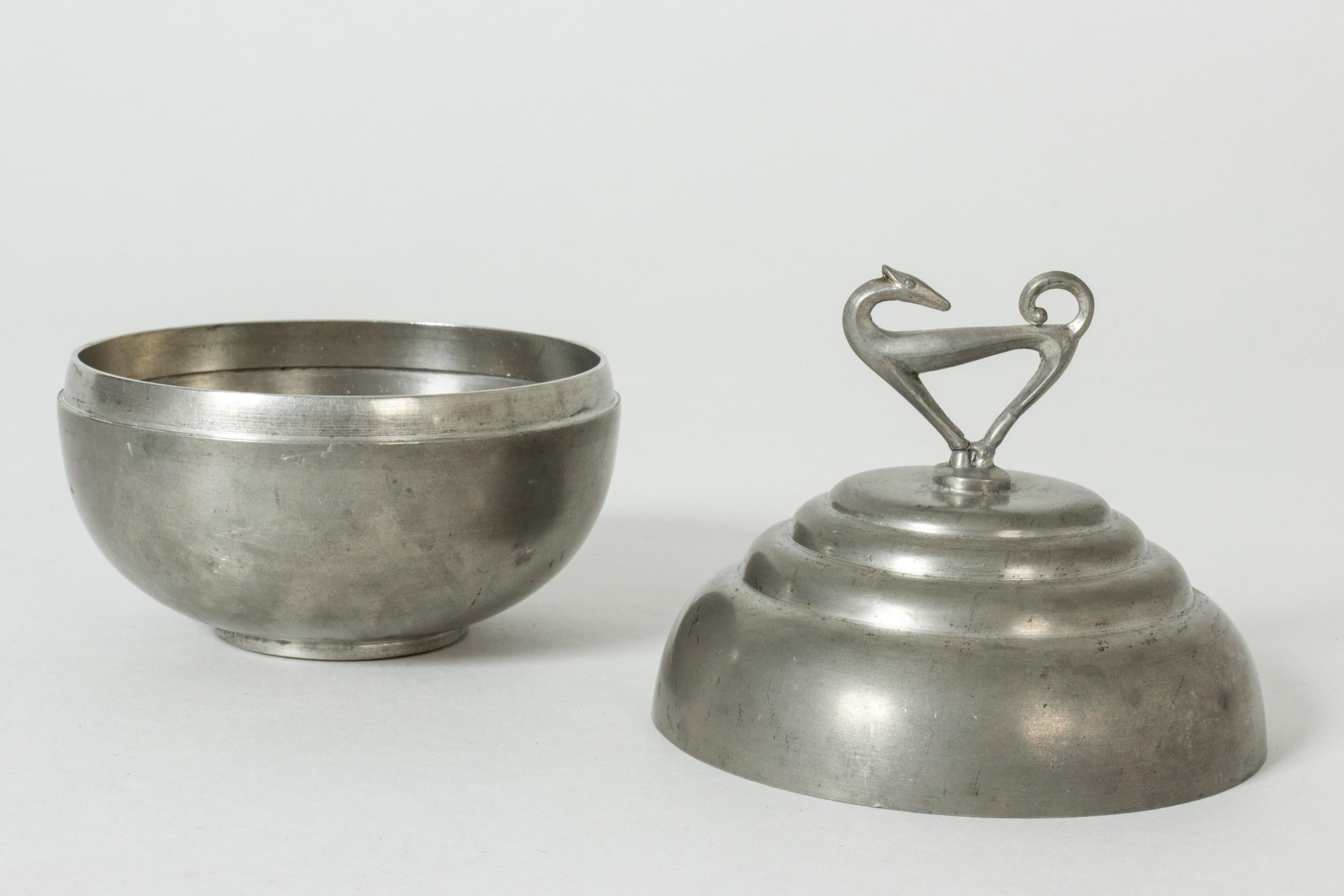 Pewter Swedish Modern Jar by Sylvia Stave for C. G. Hallberg, 1933 In Good Condition In Stockholm, SE