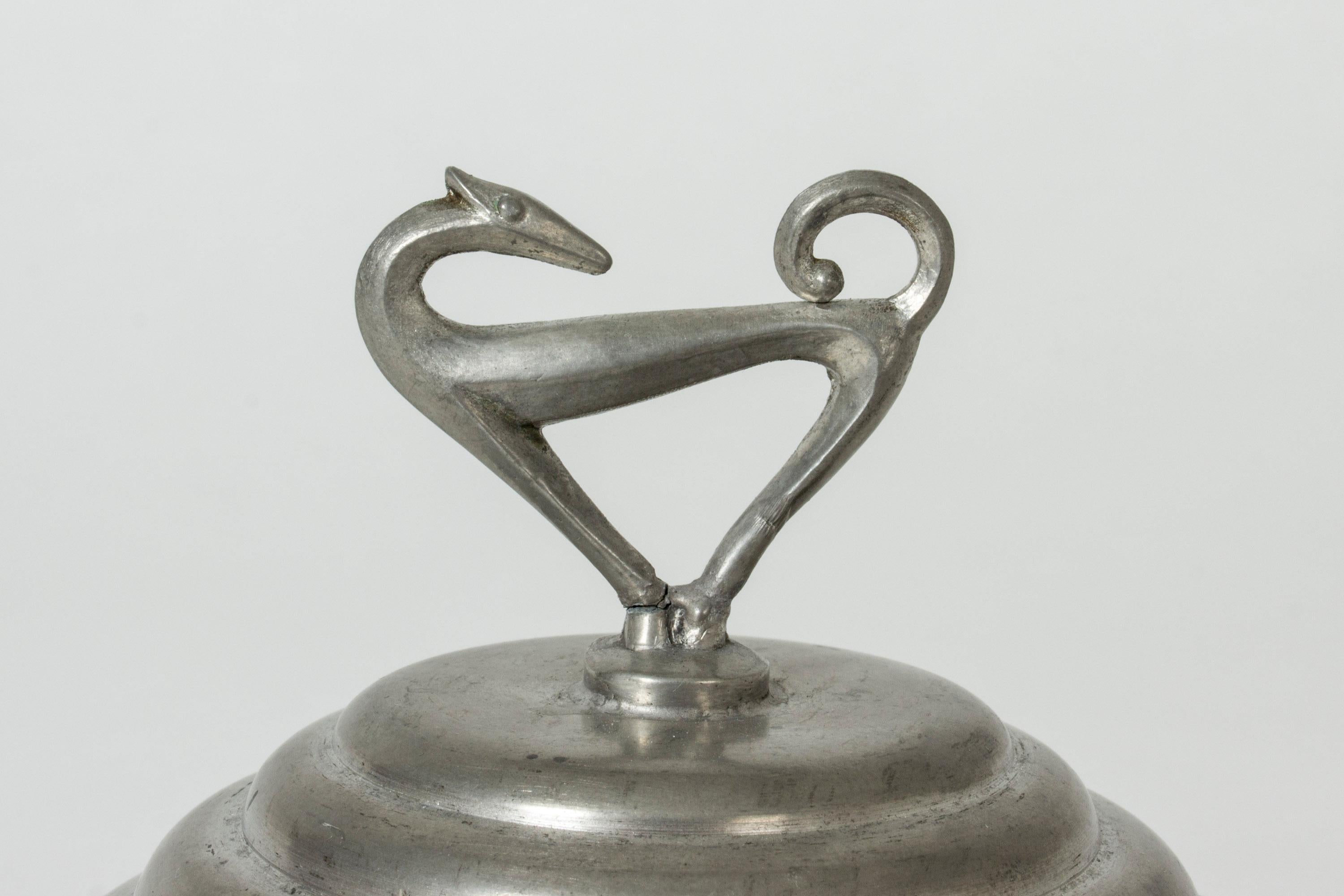 Pewter Swedish Modern Jar by Sylvia Stave for C. G. Hallberg, 1933 1