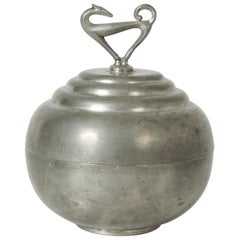 Pewter Swedish Modern Jar by Sylvia Stave for C. G. Hallberg, 1933