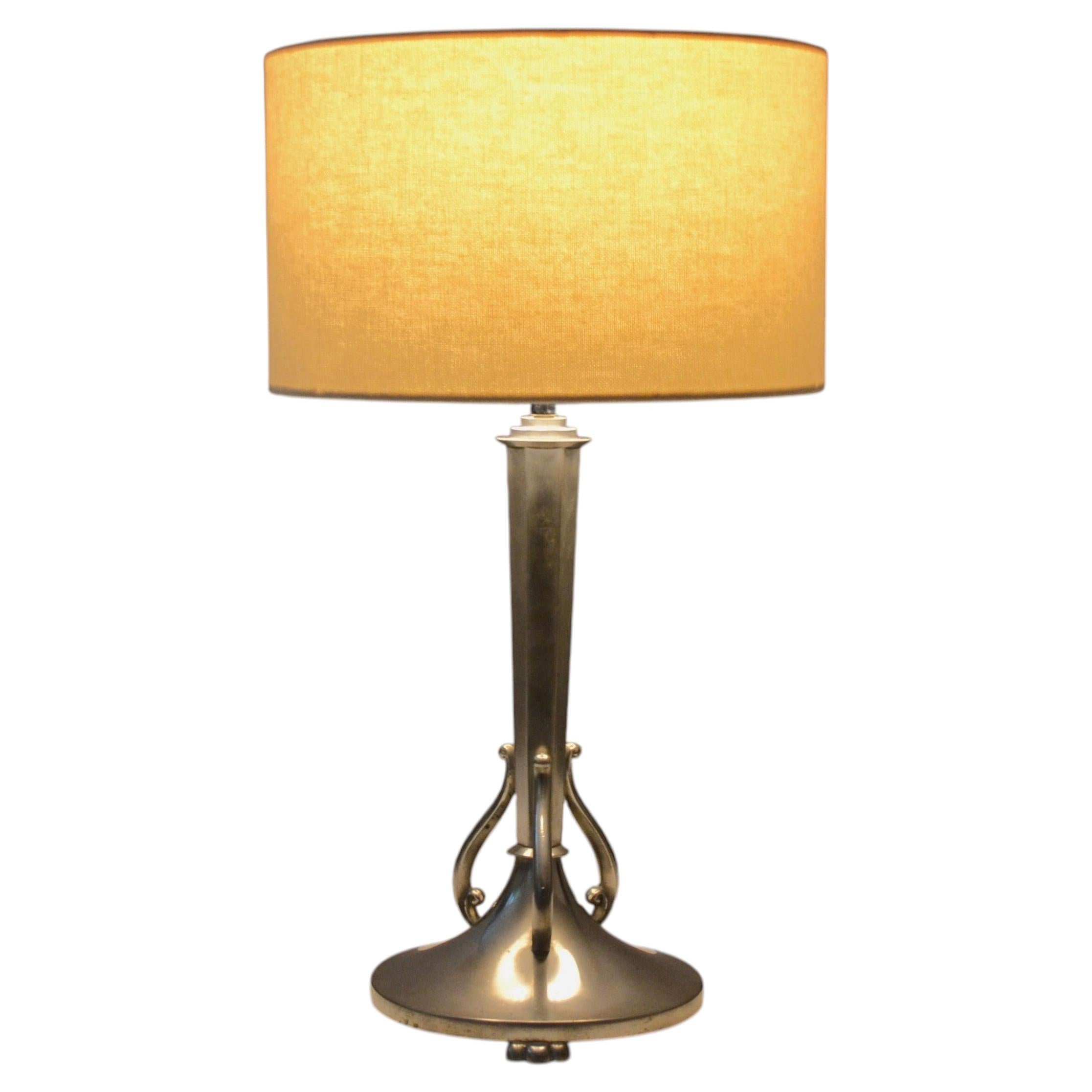 Pewter Table Lamp by Lundin & Lindberg, Marked "Svenskt Tenn", Sweden, 1937
