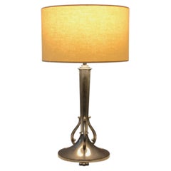 Lámpara de mesa de estaño de Lundin & Lindberg, con la marca "Svenskt Tenn", Suecia, 1937