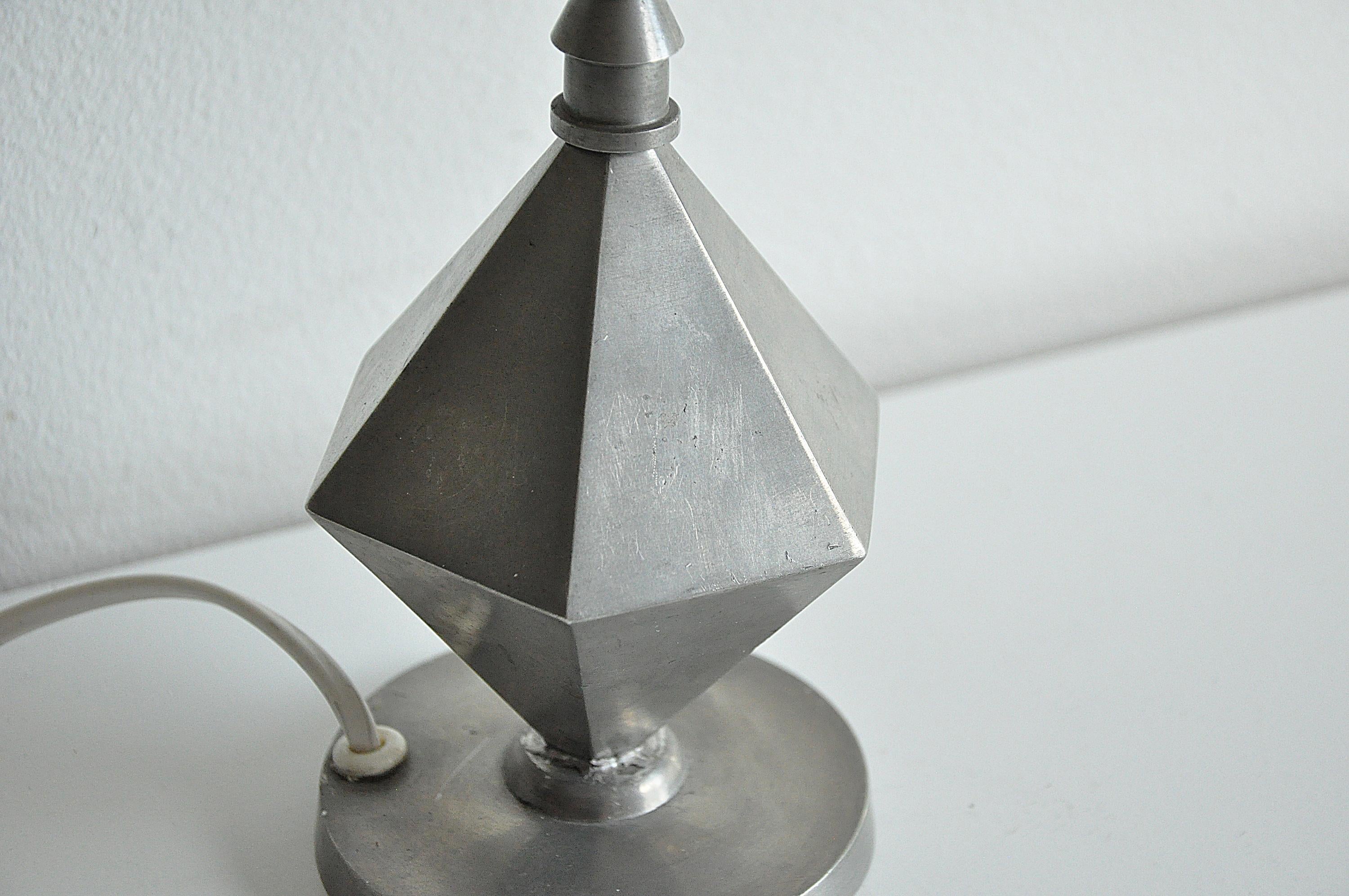 Swedish Pewter Table Lamp from Guldsmedsaktiebolaget GAB, 1931 For Sale