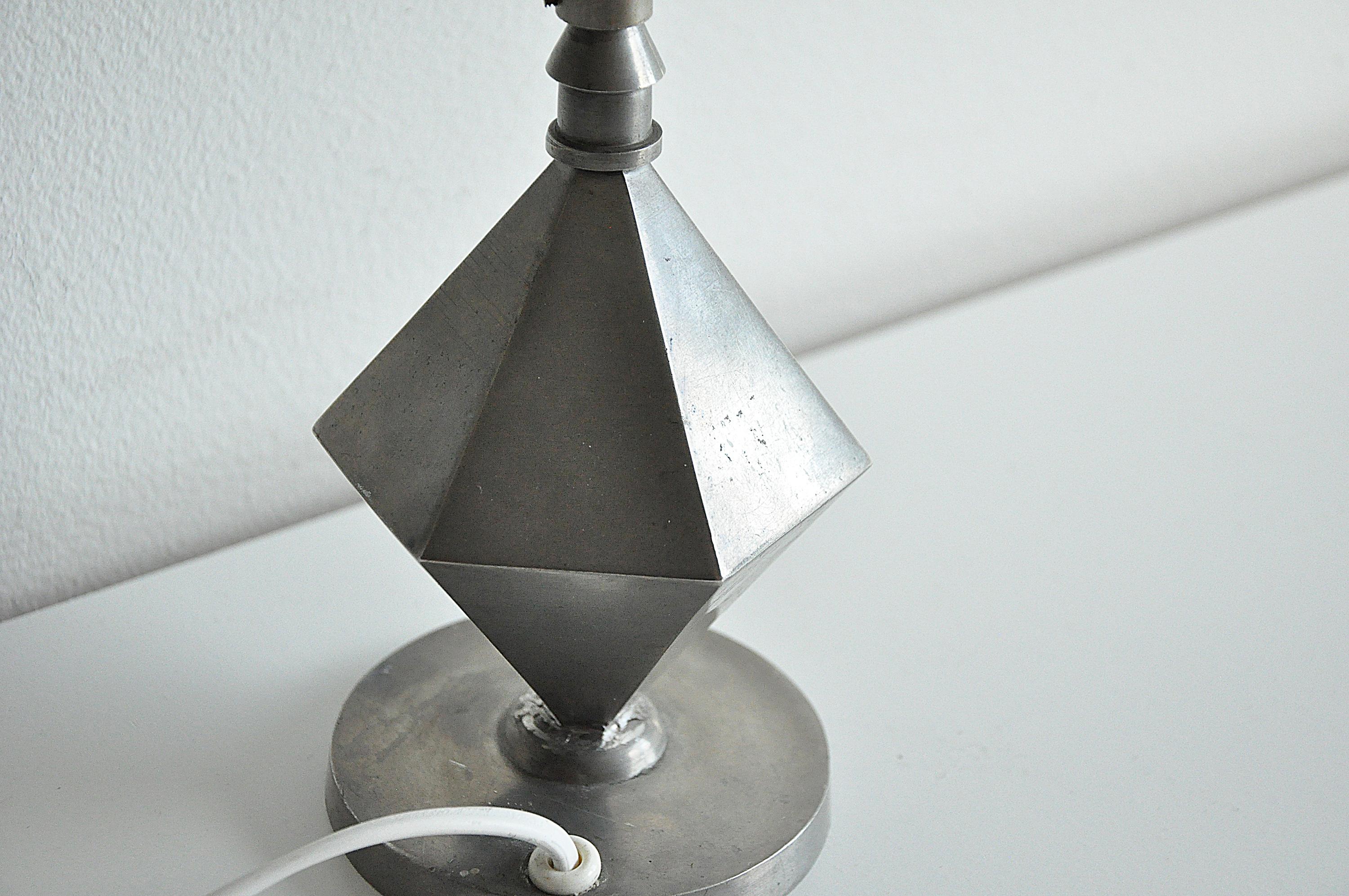 Pewter Table Lamp from Guldsmedsaktiebolaget GAB, 1931 In Fair Condition For Sale In Örebro, SE