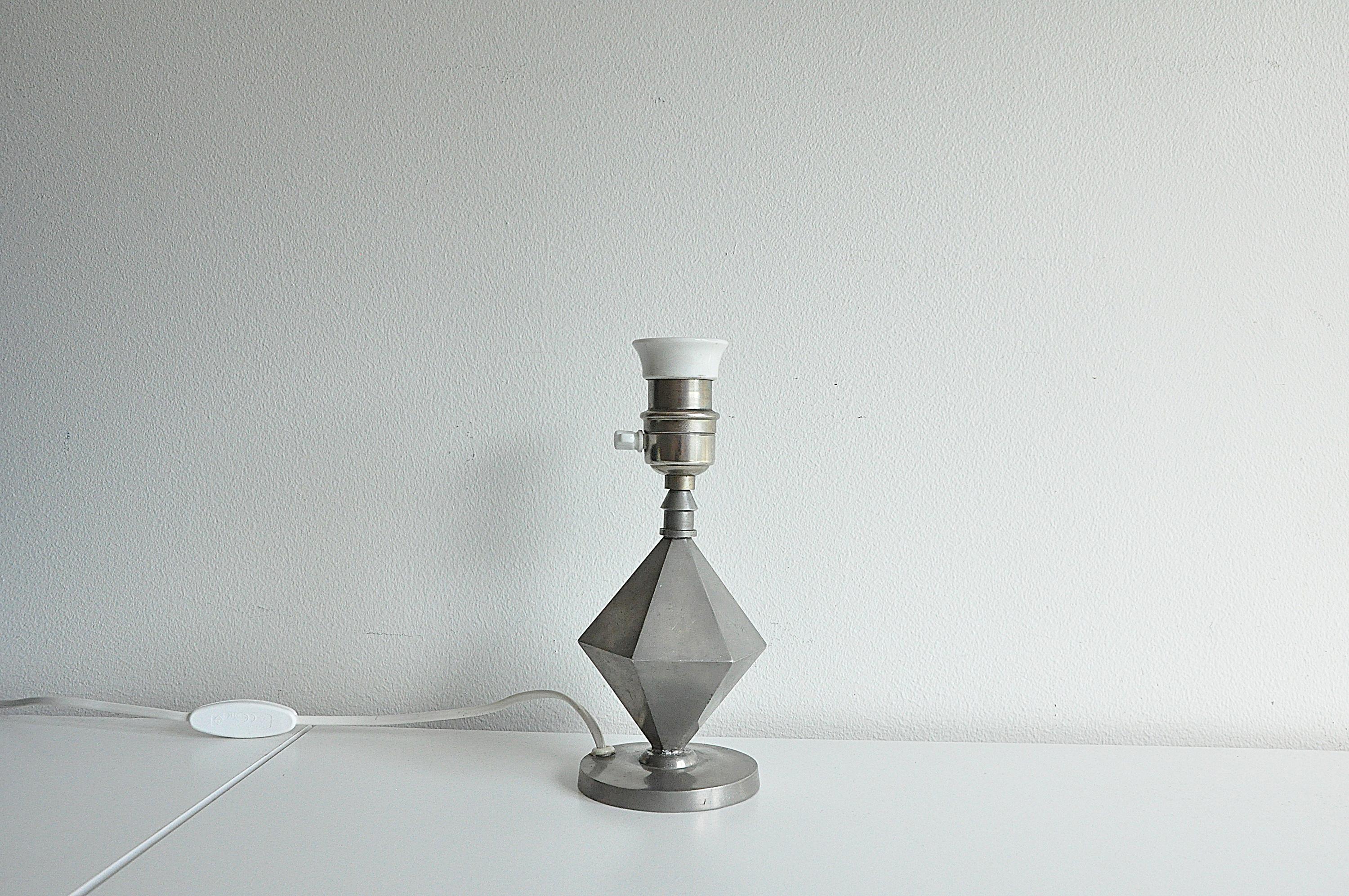 Mid-20th Century Pewter Table Lamp from Guldsmedsaktiebolaget GAB, 1931 For Sale