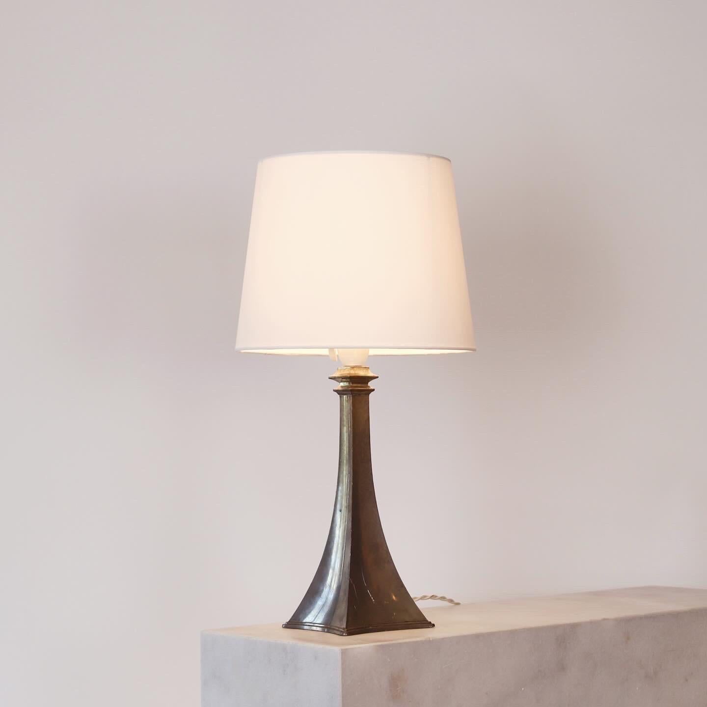 Art Deco Pewter Table Lamp made by Just Andersen, 1950s, Denmark For Sale