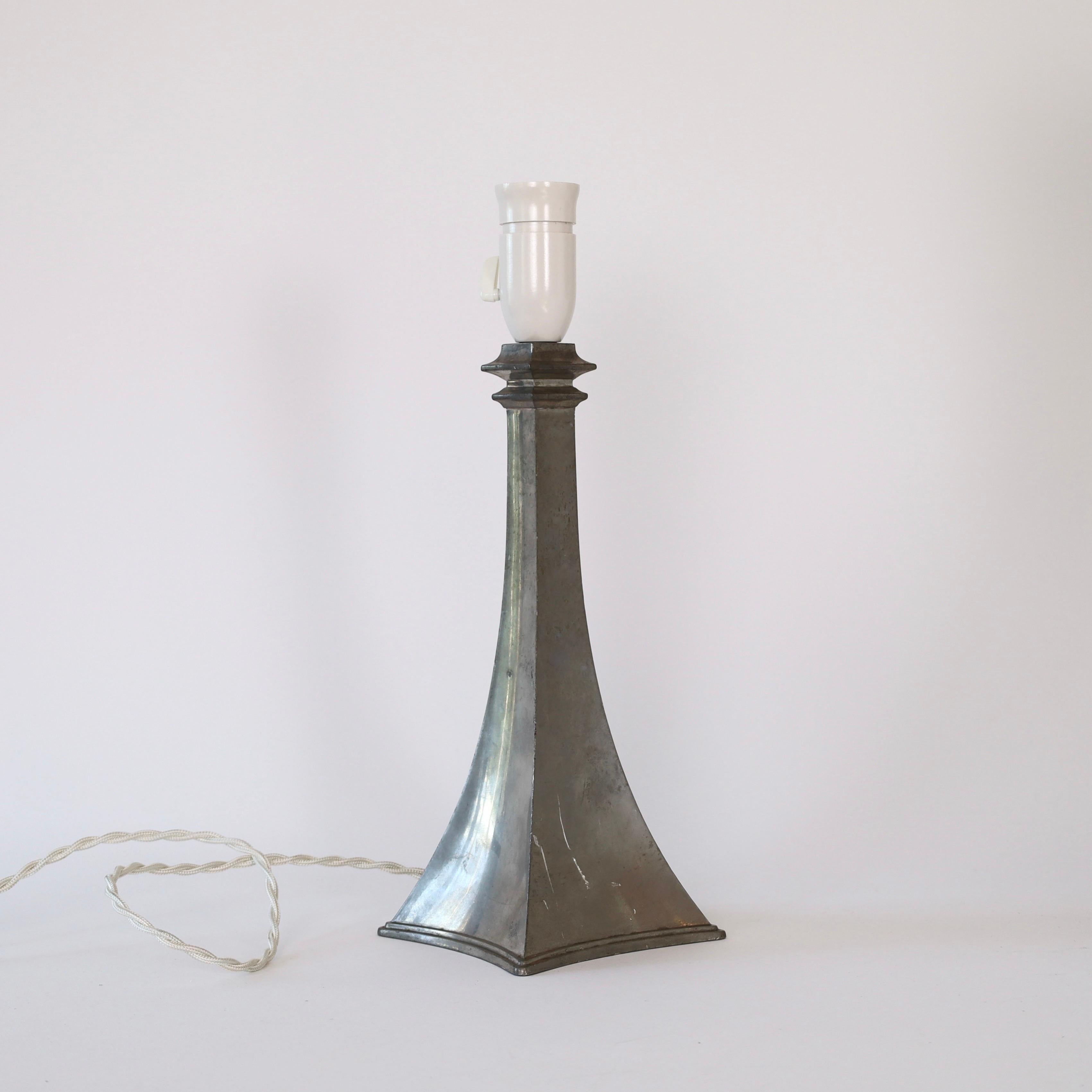 Mid-20th Century Pewter Table Lamp made by Just Andersen, 1950s, Denmark For Sale