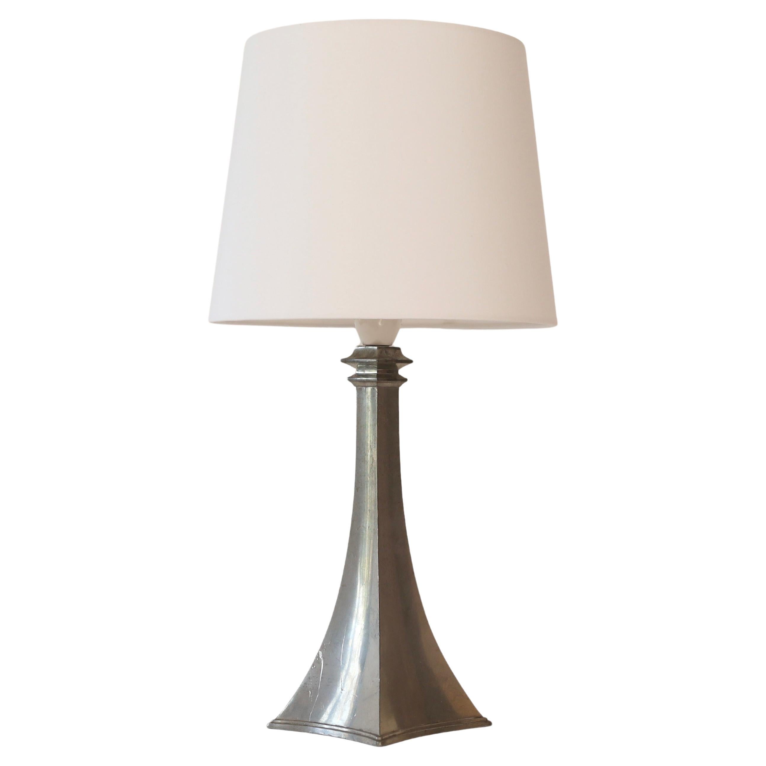 Lampada da tavolo in peltro di Just Andersen, anni '50, Danimarca