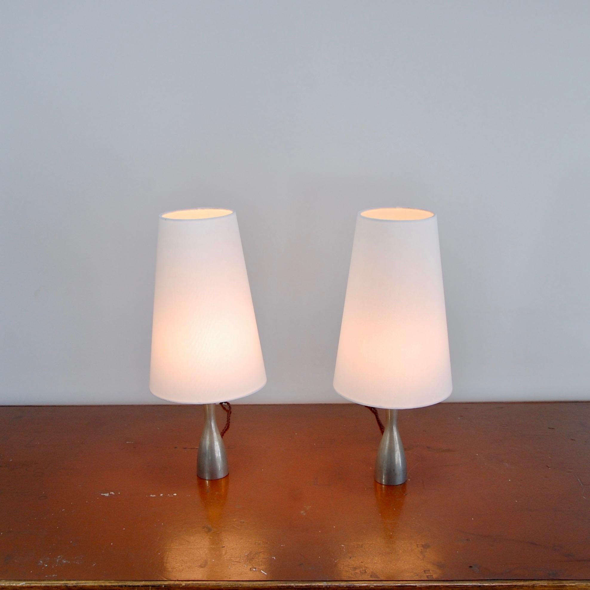 Fabric Pewter Table Lamps by Metawa Holland