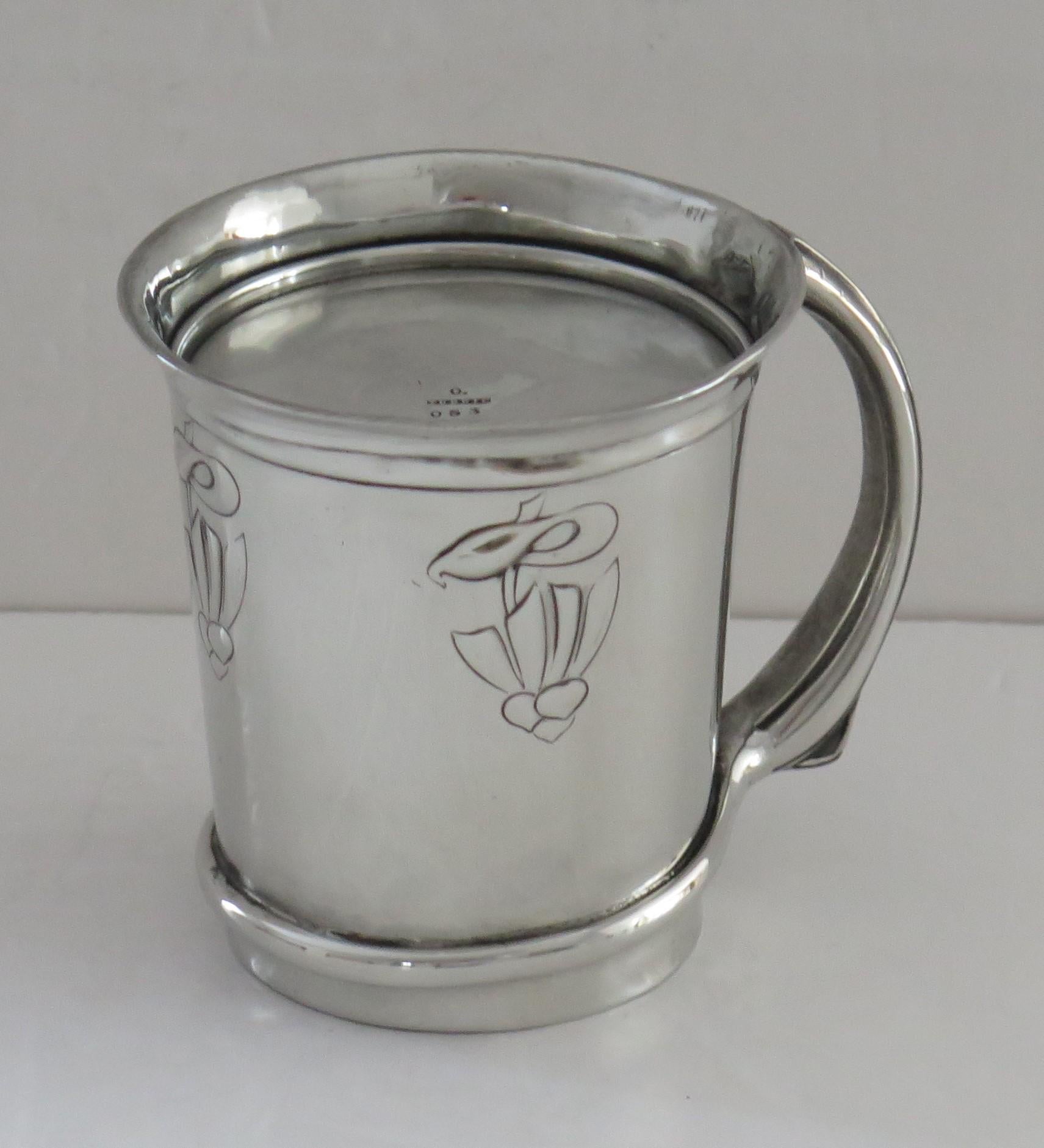 Pewter Tankard Designed by Archibald Knox for Liberty Tudric No. 053, circa 1902 For Sale 1