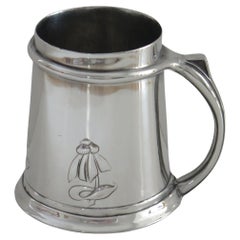 Antique Pewter Tankard Designed by Archibald Knox for Liberty Tudric No. 053, circa 1902