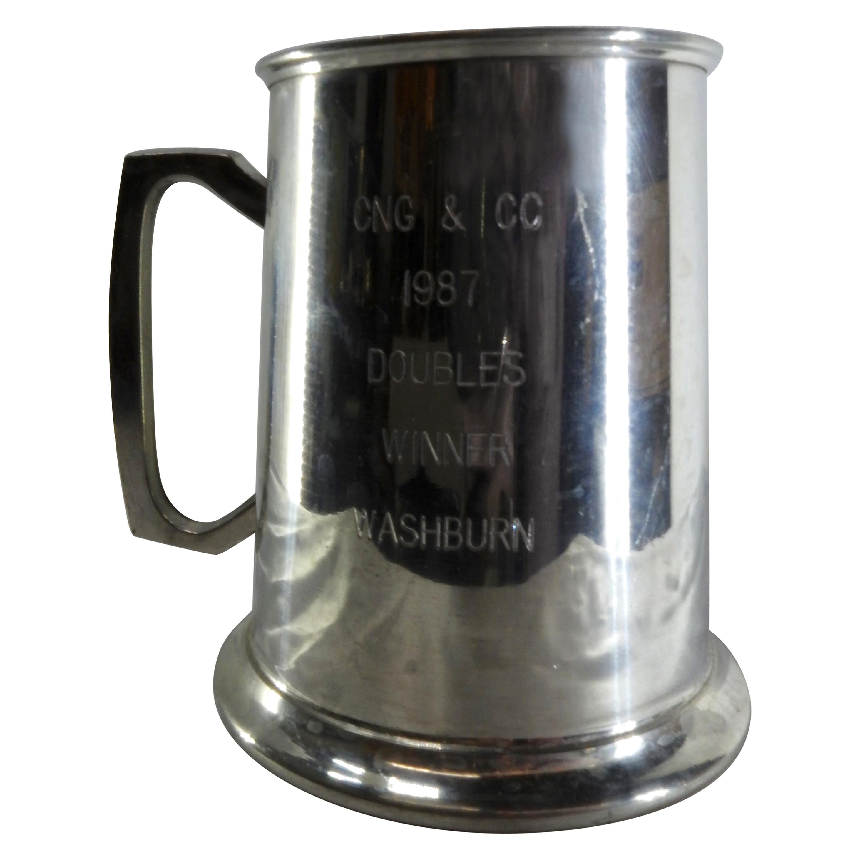 Pewter Tankard from Bolivia Engraved For Sale