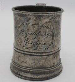 Taper Sided Tankard aus Zinn aus dem Royal George, Chatham, ca. 1860er Jahre