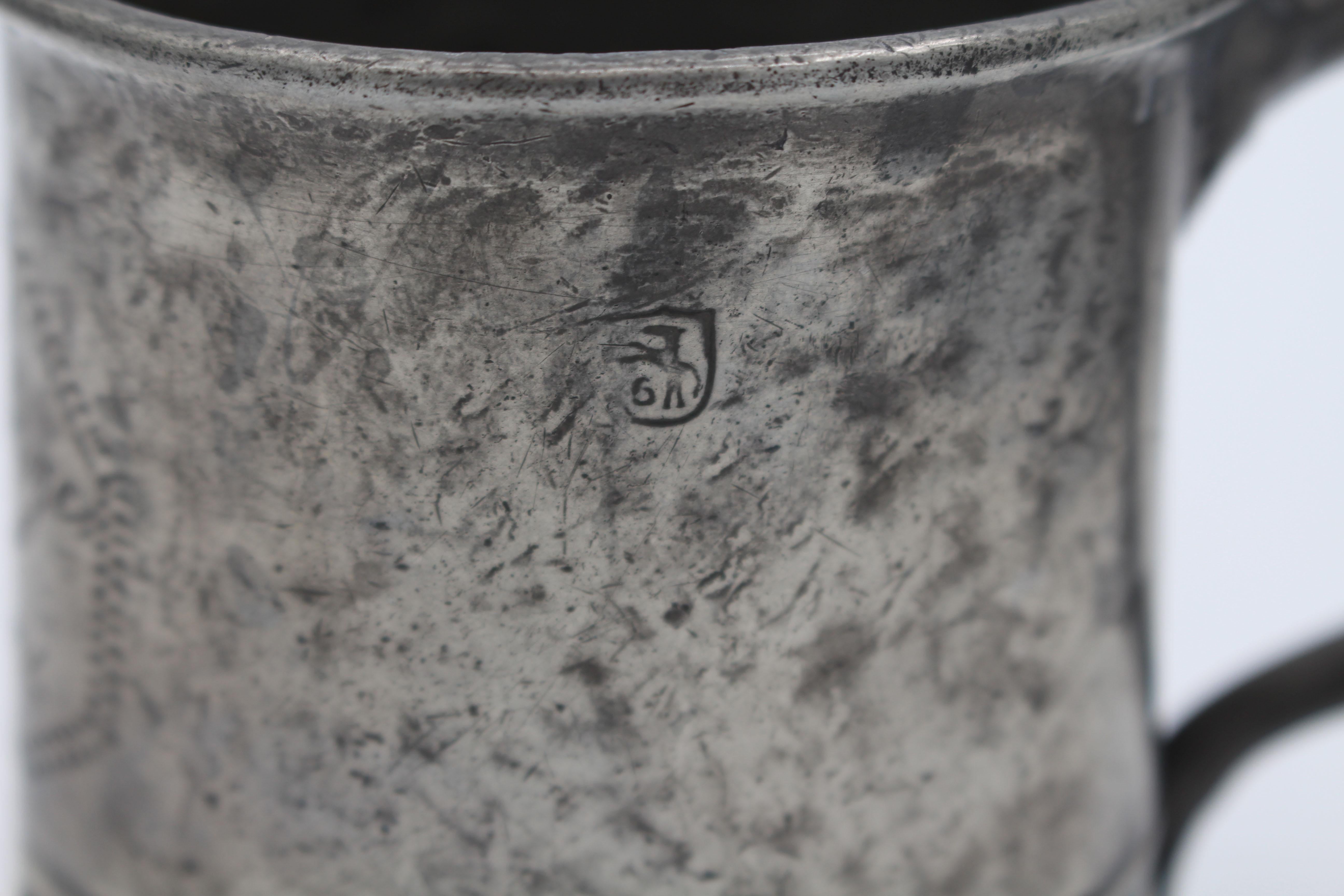 British Pewter Taper Sided Tankard from the Royal George, Chatham, c. 1860s For Sale