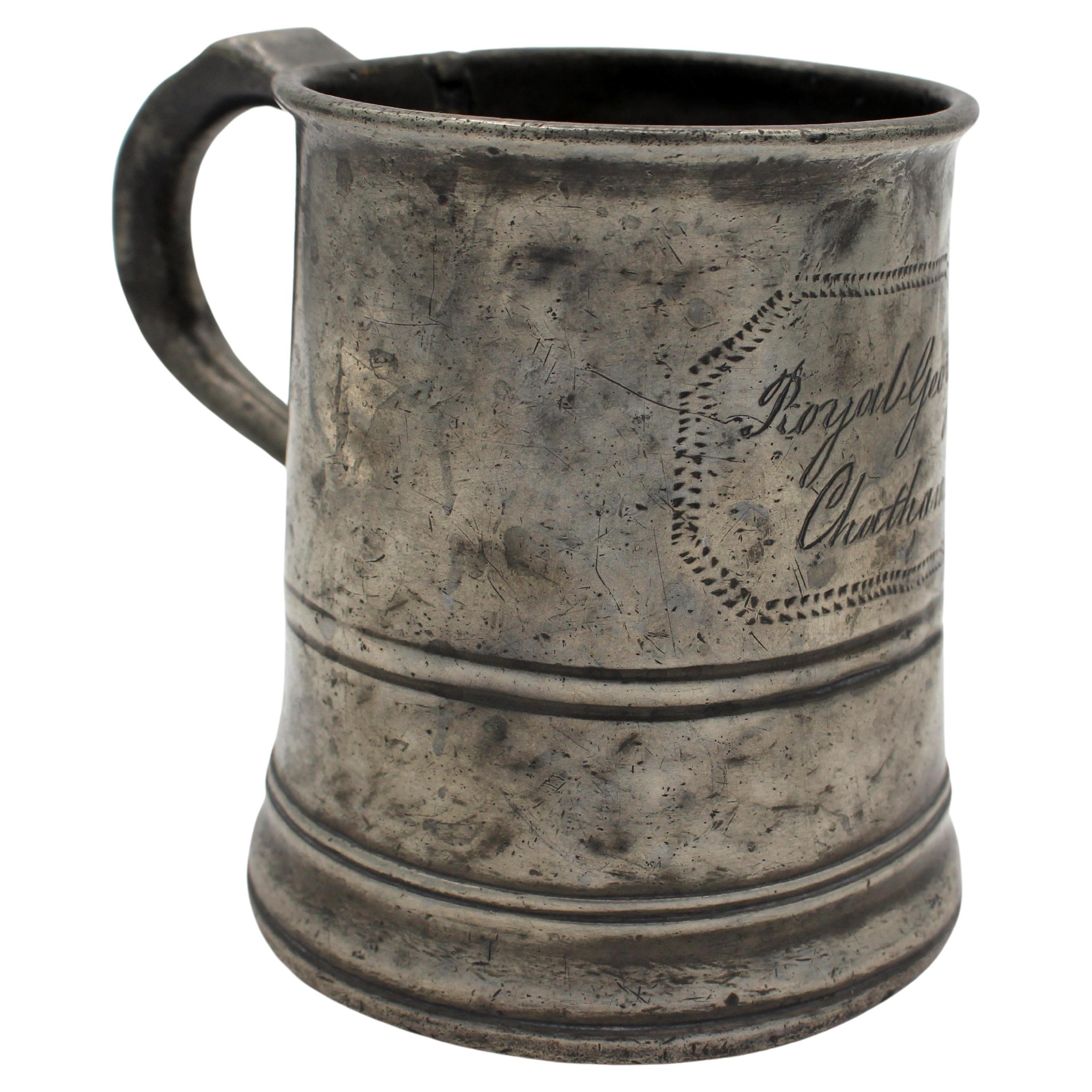 Pewter Taper Sided Tankard from the Royal George, Chatham, c. 1860s