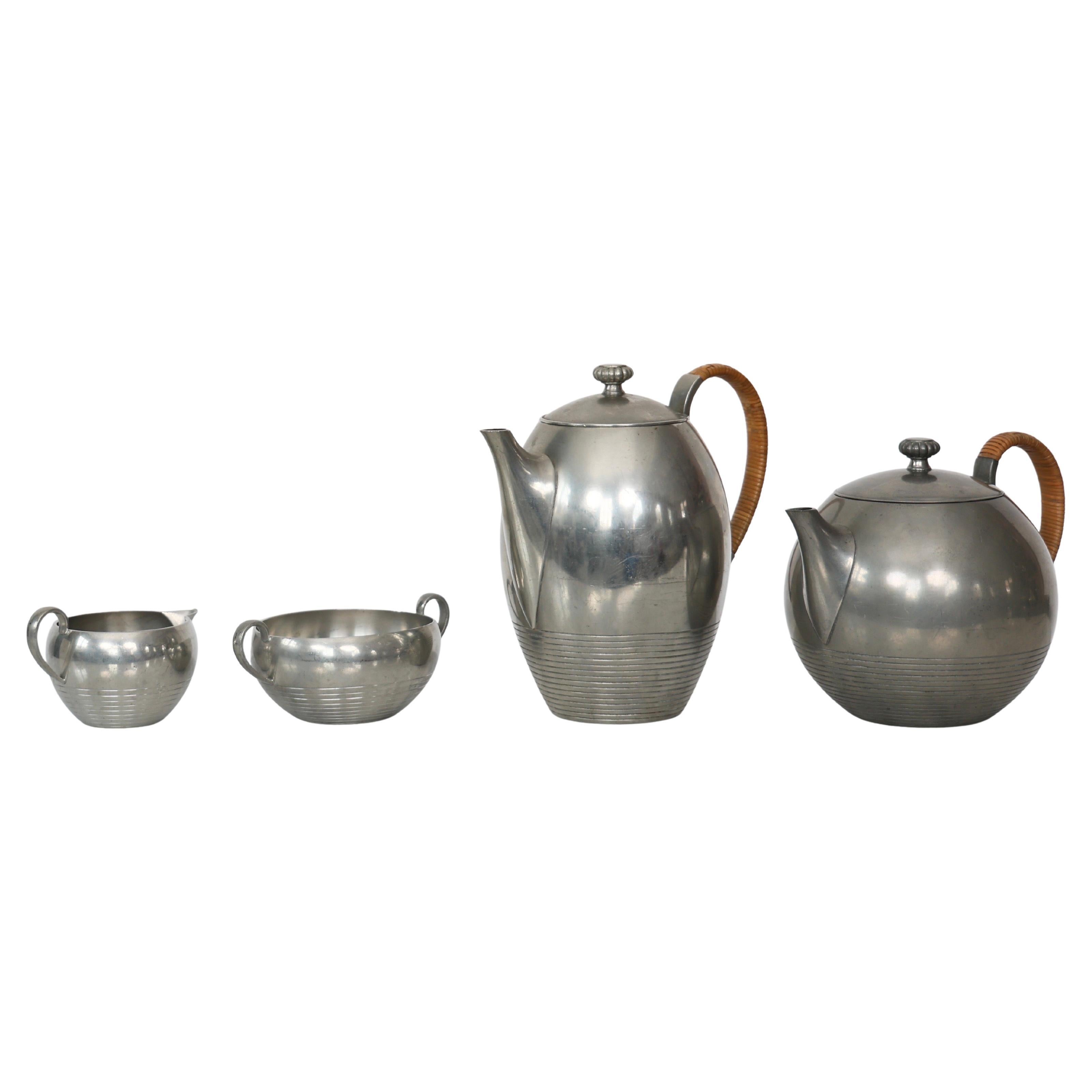 Pewter Tea & Coffee Set by Just Andersen, 1930s, Denmark For Sale