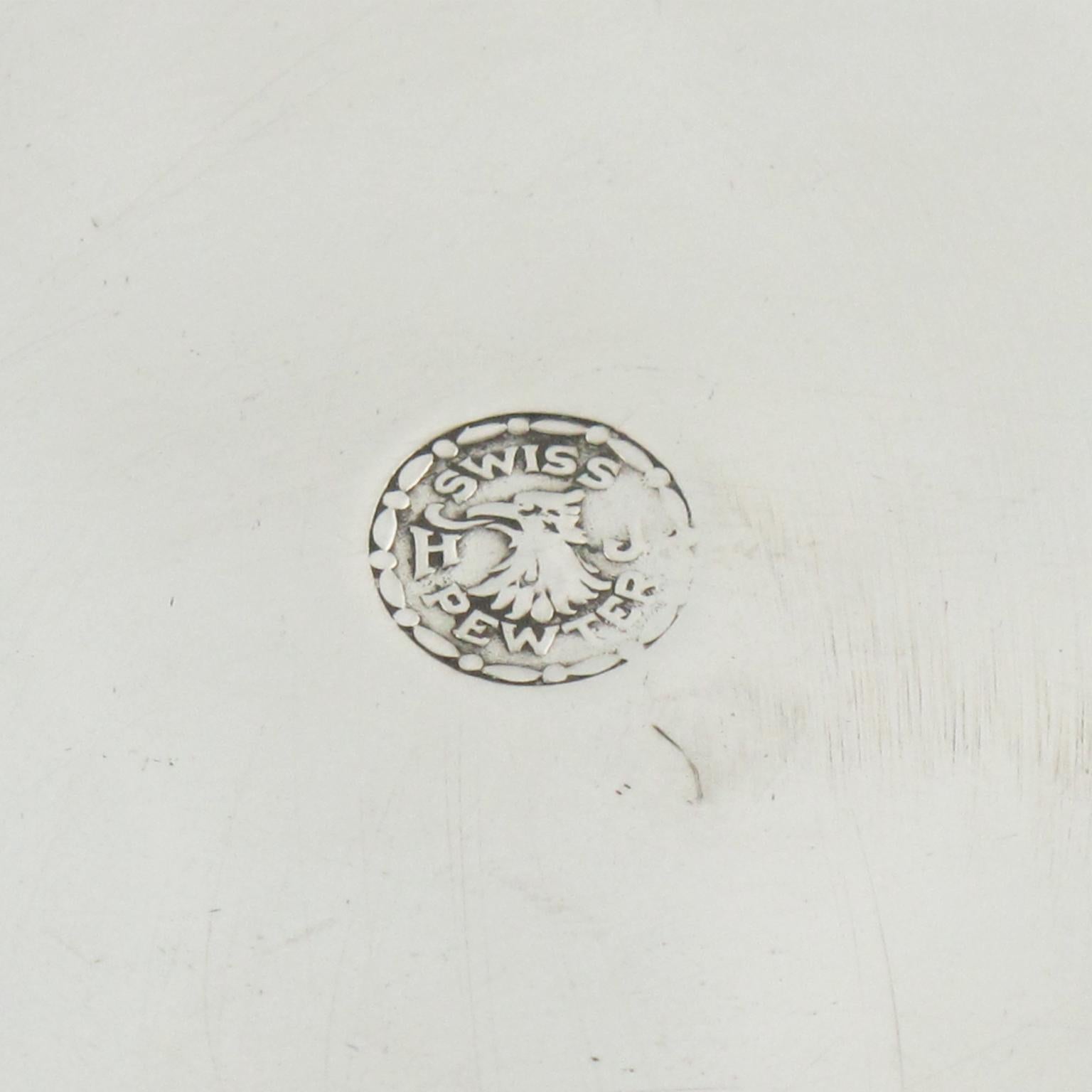 Centro de mesa con sopera cubierta de peltre de H.J. Ginebra, años 40 en Bueno estado para la venta en Atlanta, GA