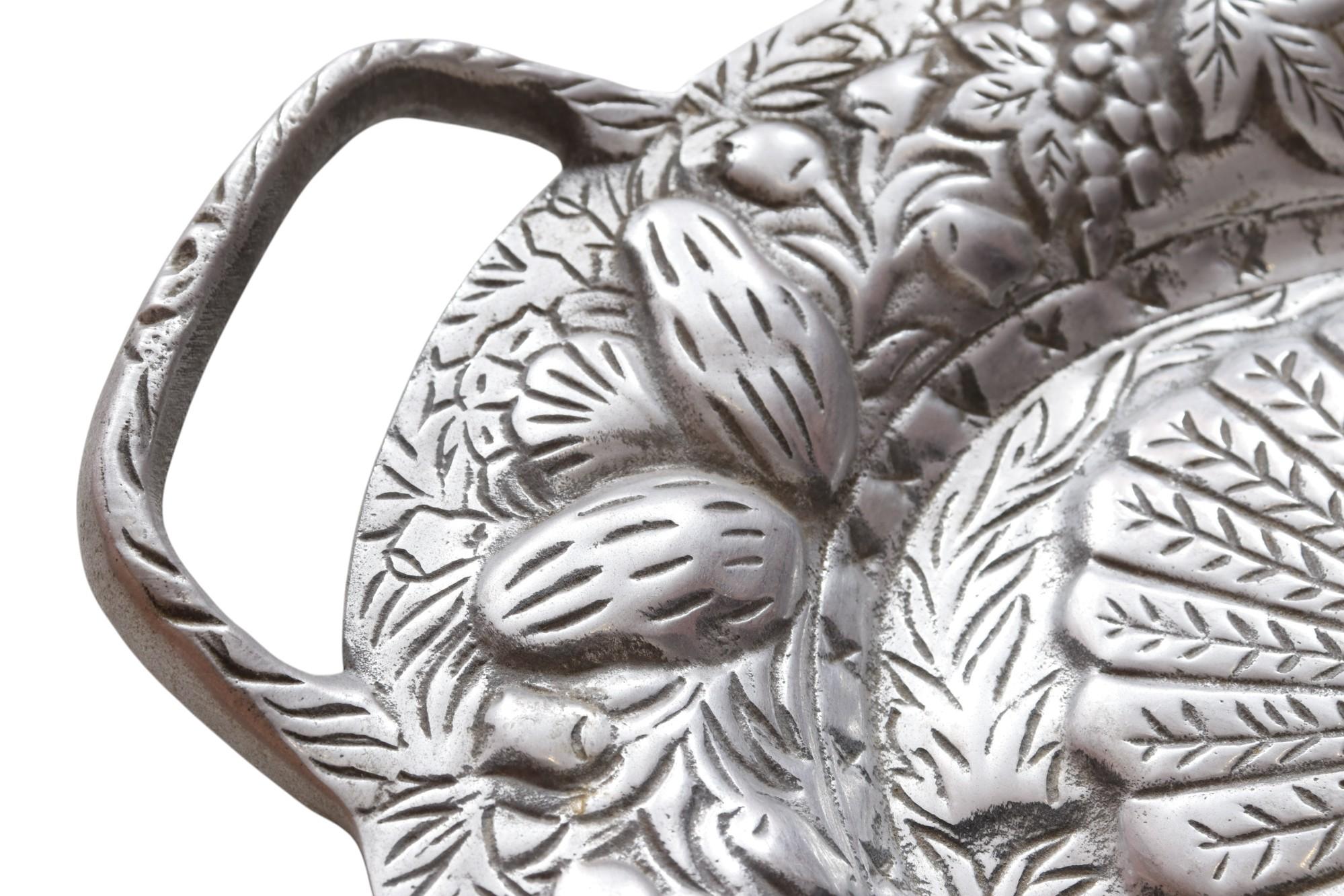 20th Century Pewter Turkey Serving Platter For Sale