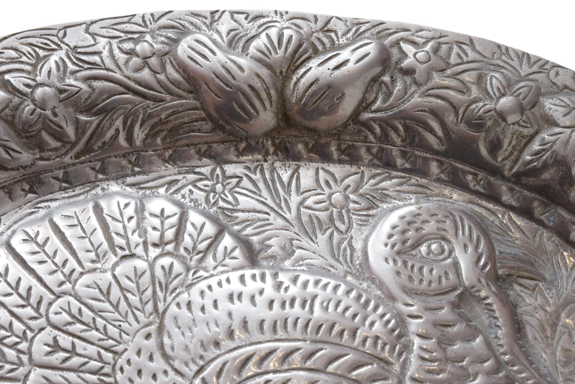 Pewter Turkey Serving Platter For Sale 1