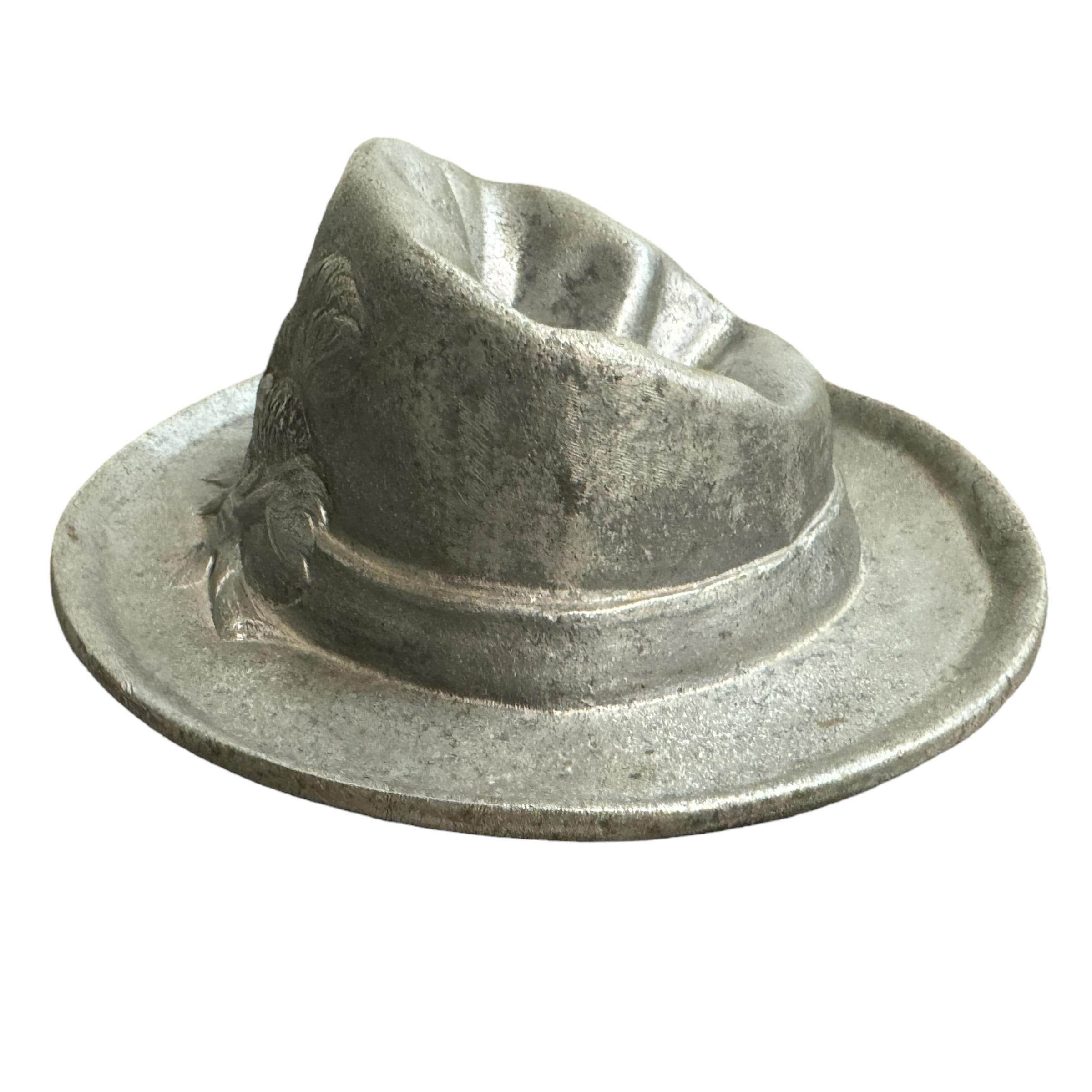 Pewter Tyrolean Hat Catchall  For Sale 1